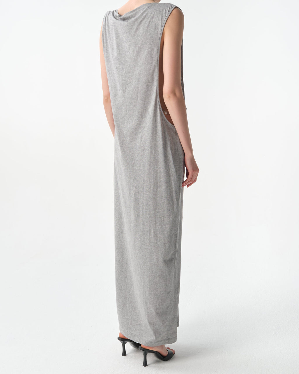 Grey Cut-Out Column Maxi Dress