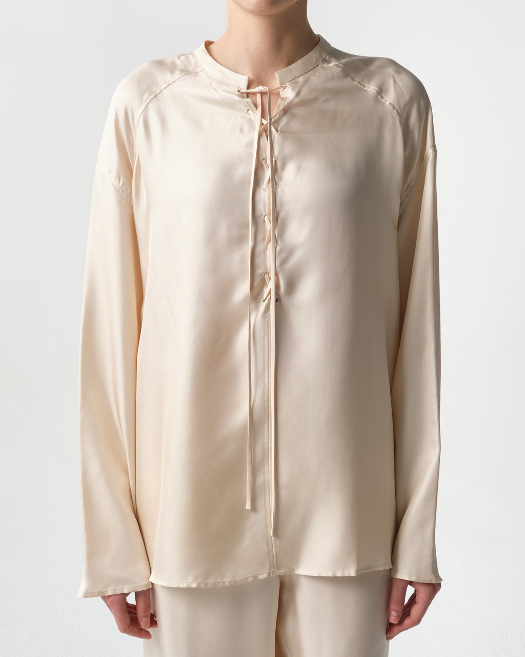 Zamia Silk Lace-Up Top