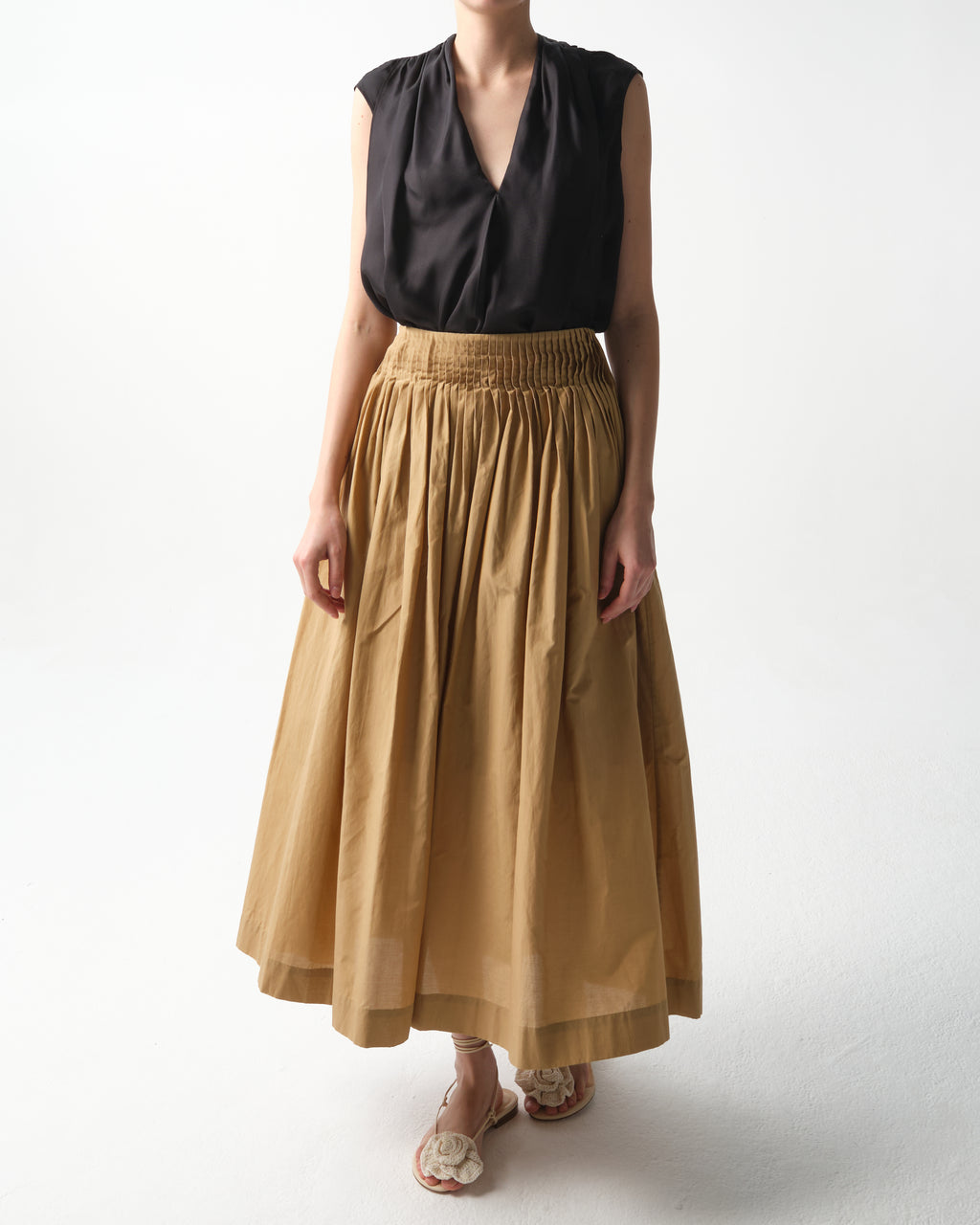 Artemis Pleated Midi Skirt