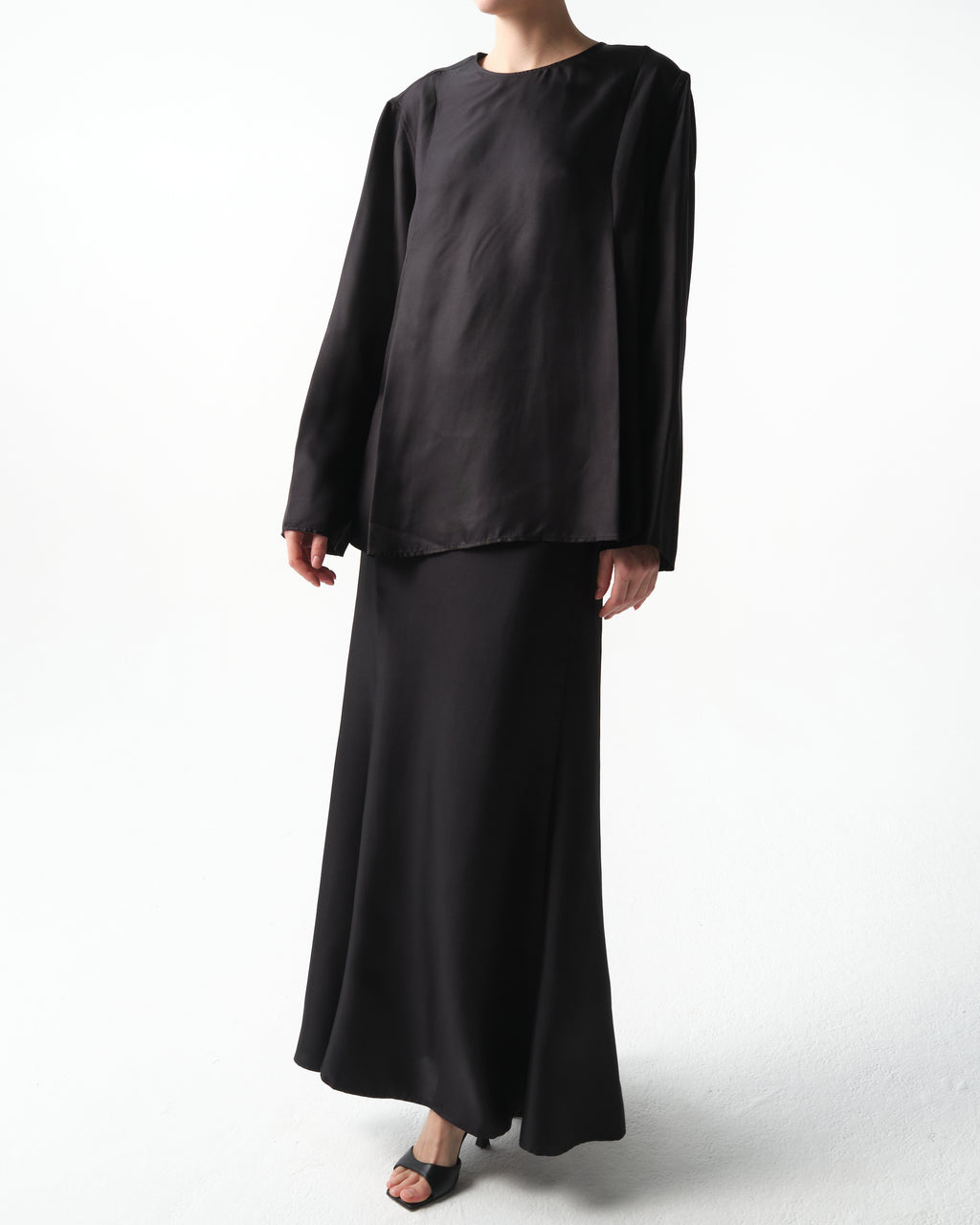 Adalyn Pleated Silk-Twill Top
