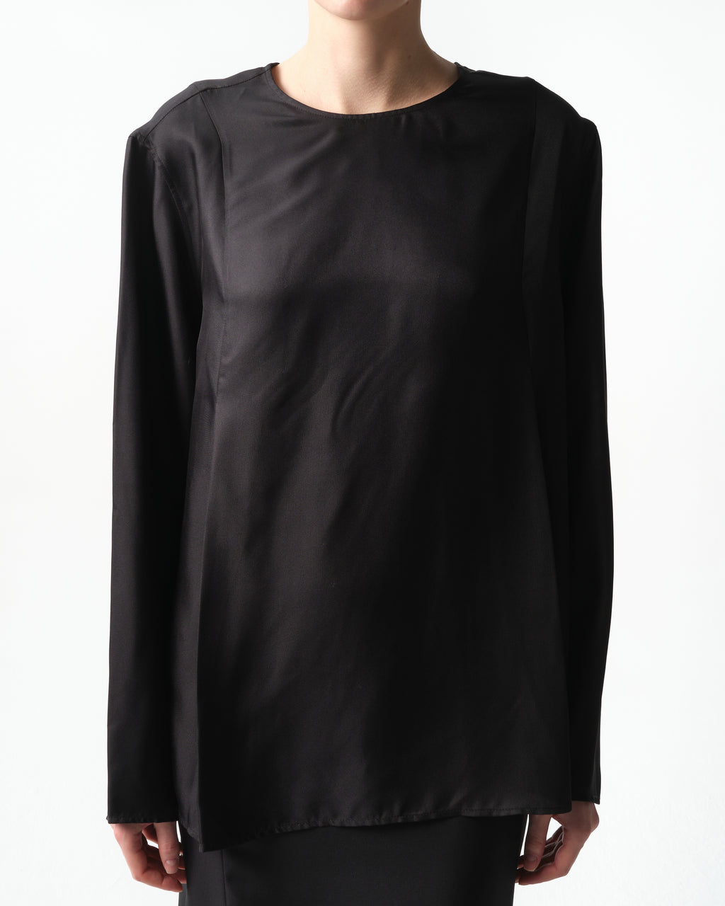 Adalyn Pleated Silk-Twill Top
