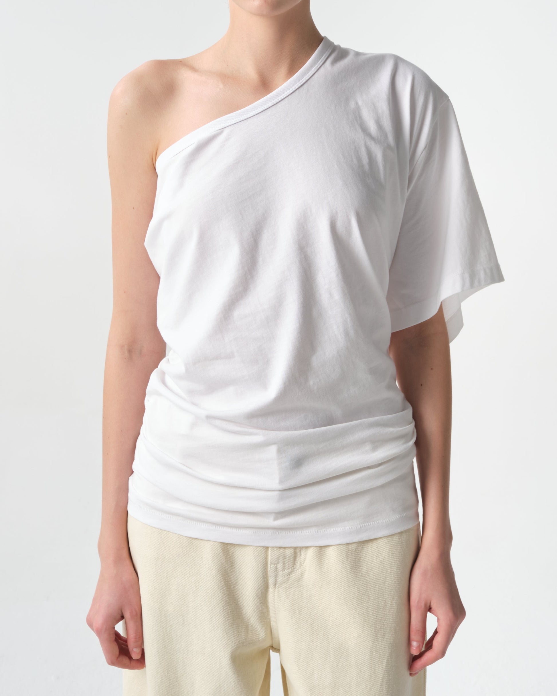 One-Shoulder Draped T-Shirt