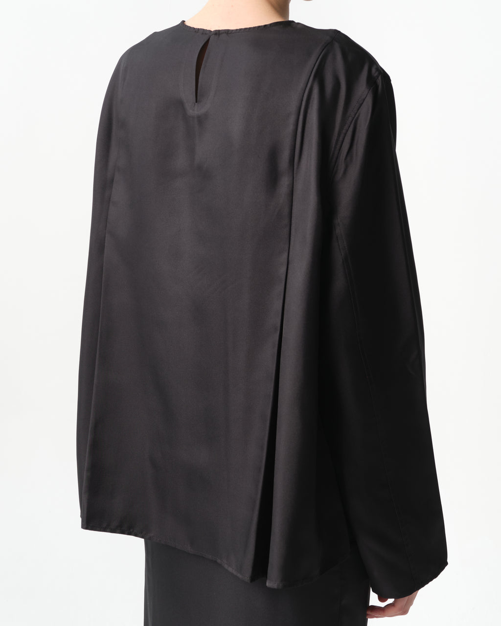 Adalyn Pleated Silk-Twill Top