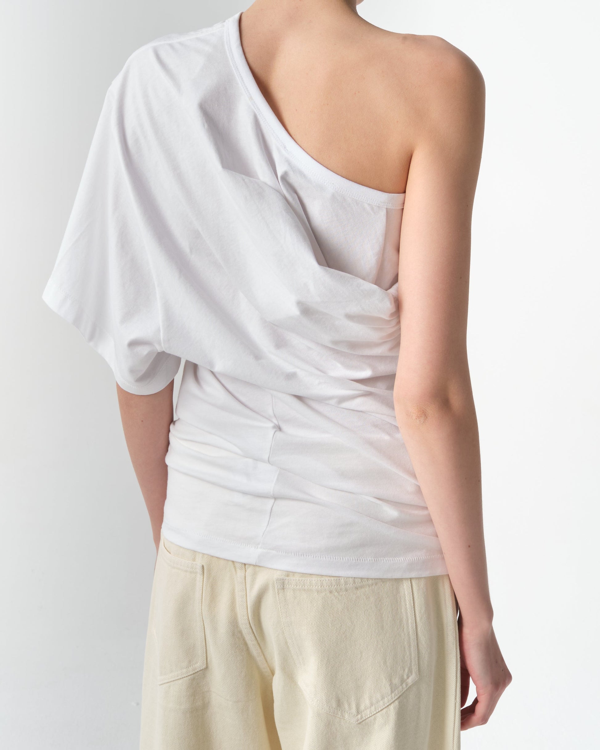 One-Shoulder Draped T-Shirt