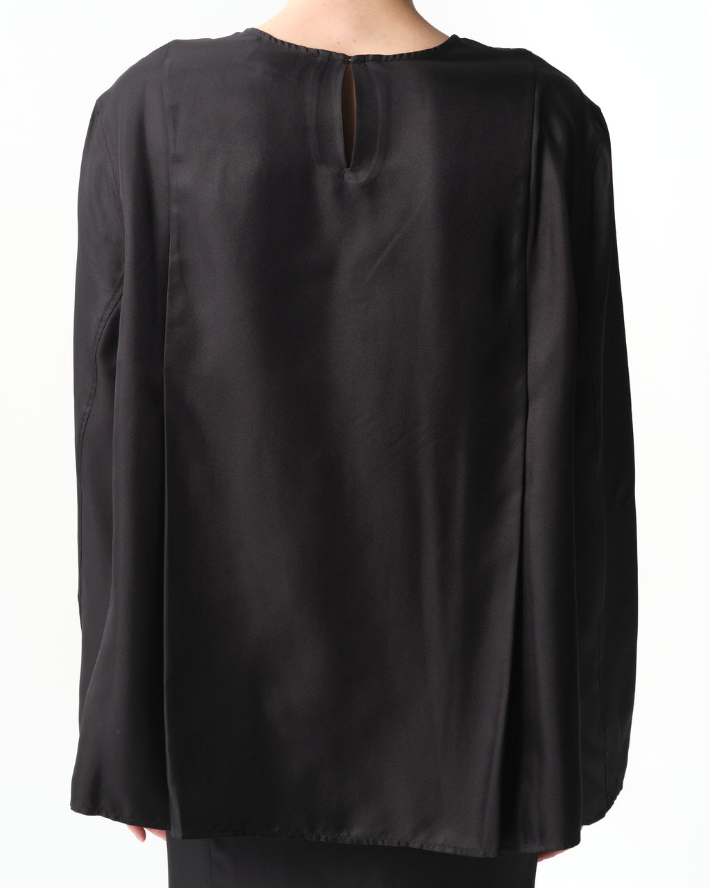 Adalyn Pleated Silk-Twill Top