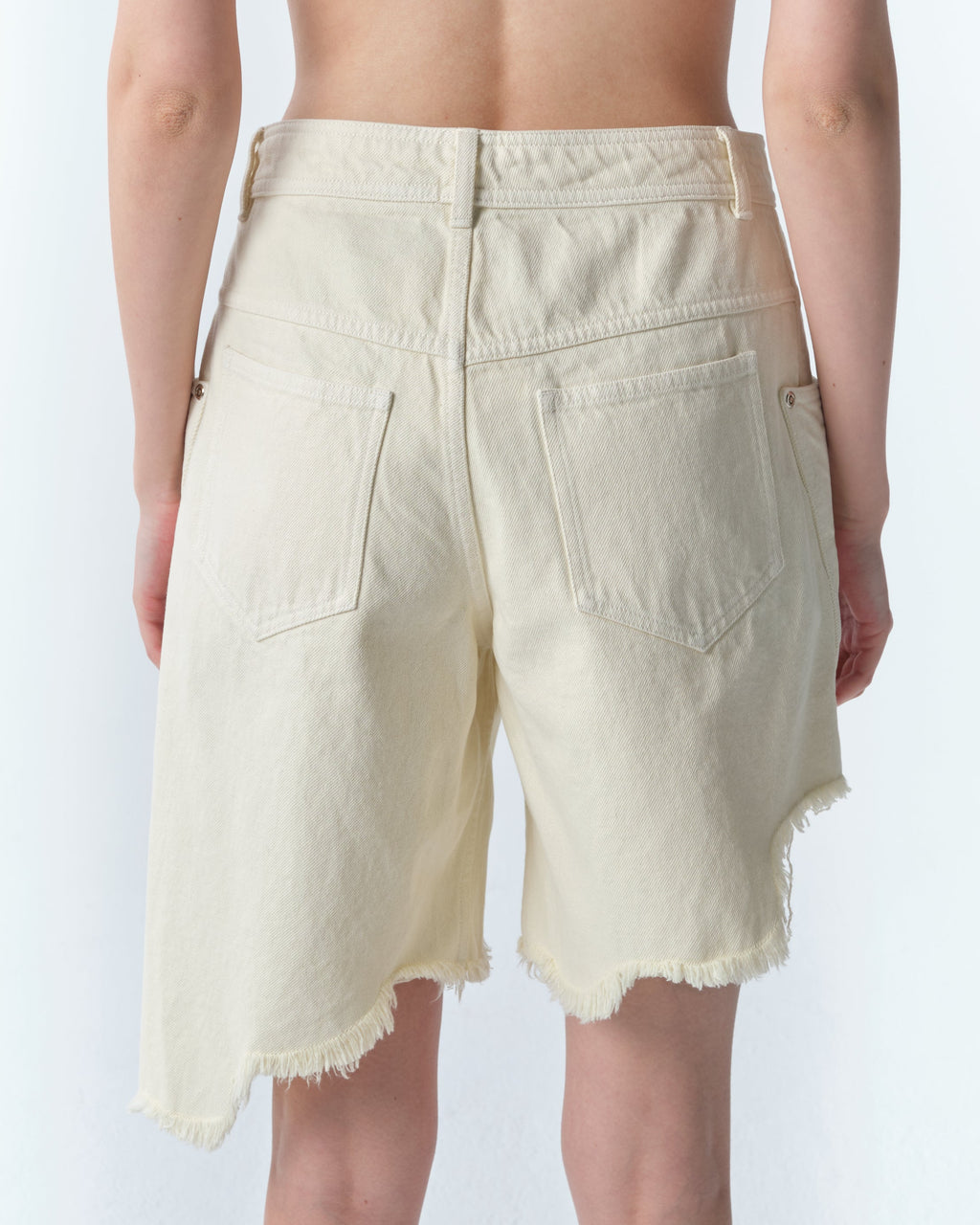 Beige Manta Sting Denim Shorts