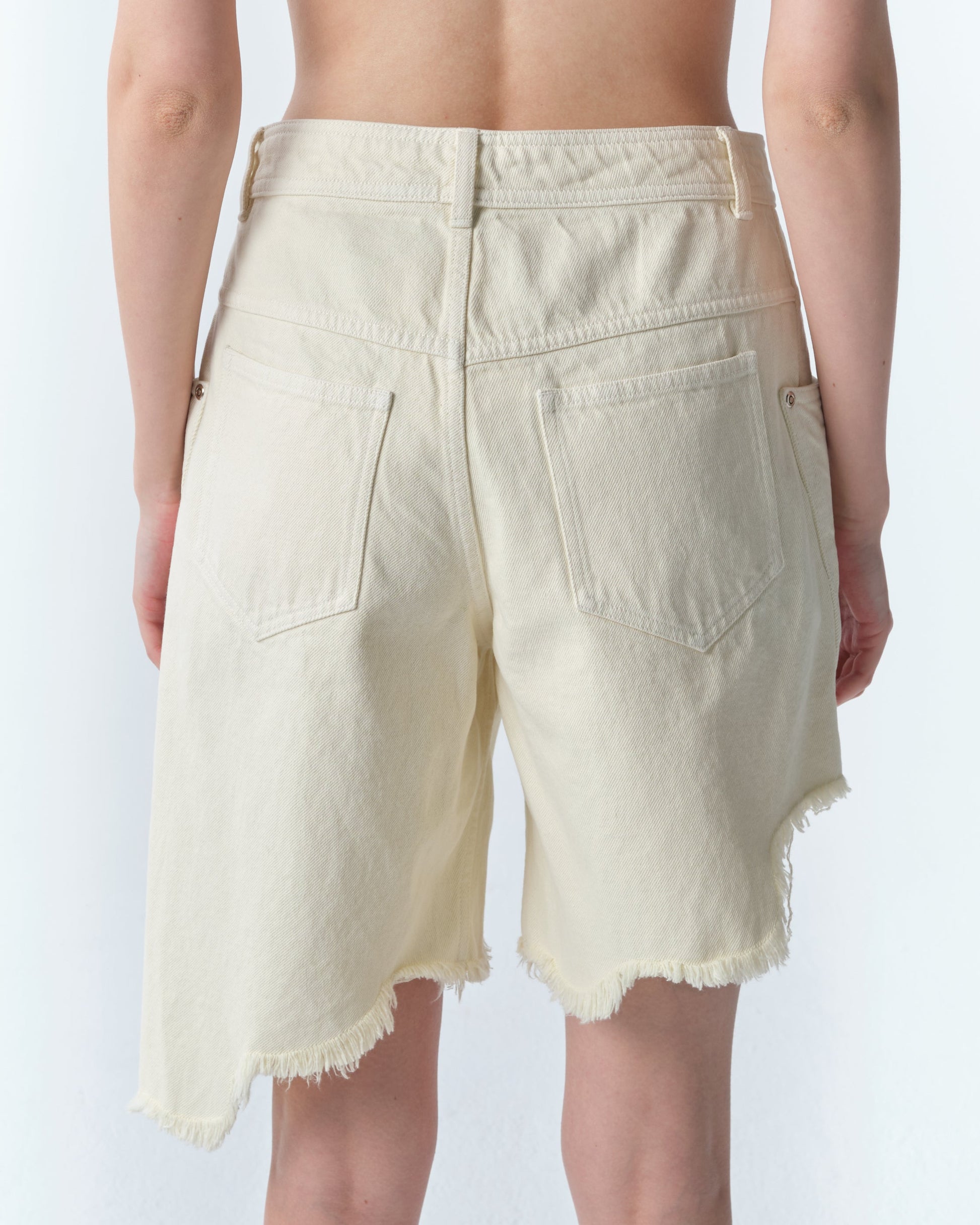 Beige Manta Sting Denim Shorts