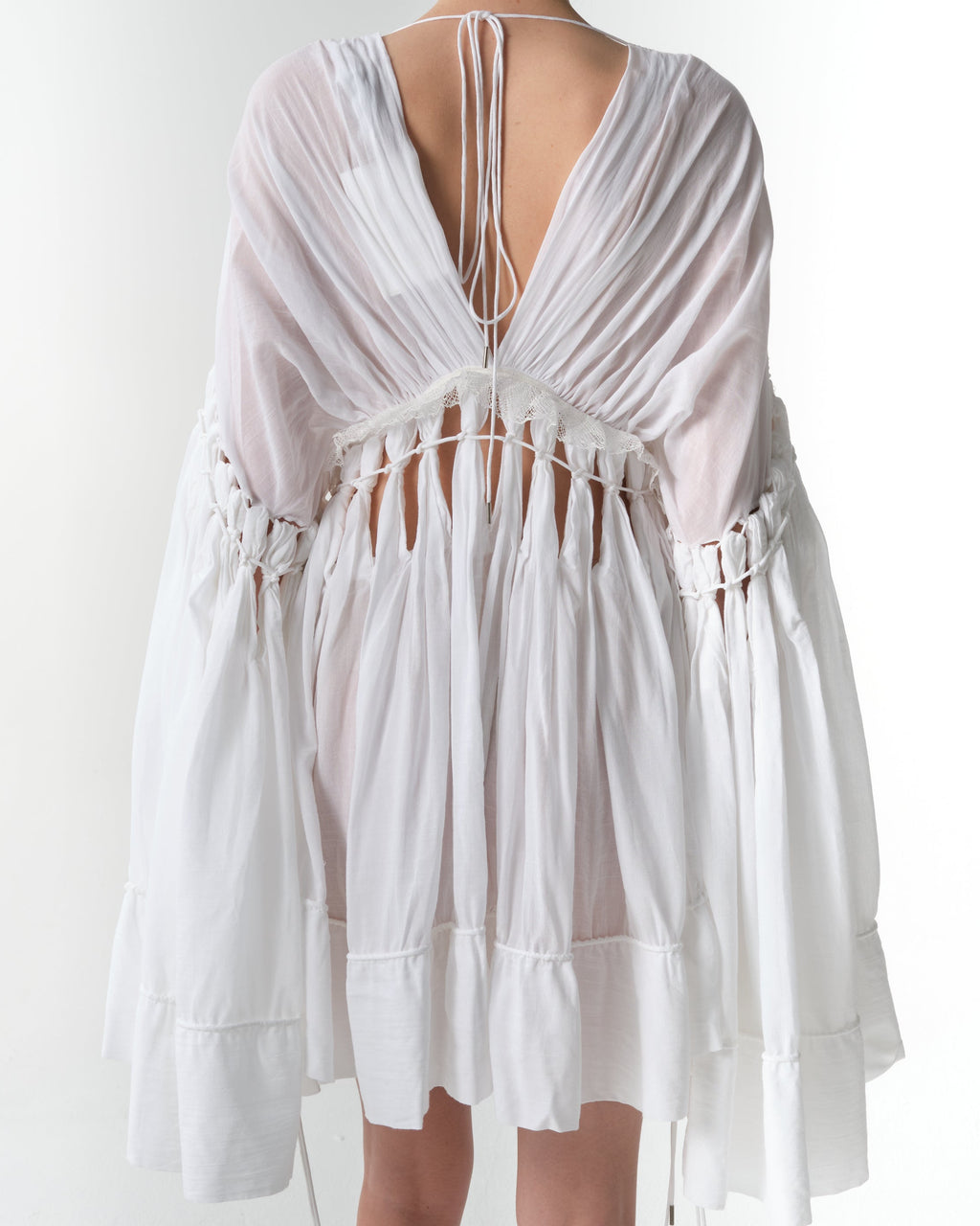 Fringe Cotton Muslin Mini Dress
