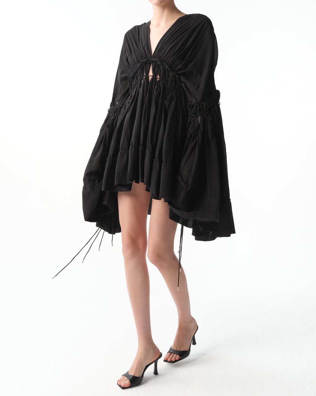 Fringe Cotton Muslin Mini Dress