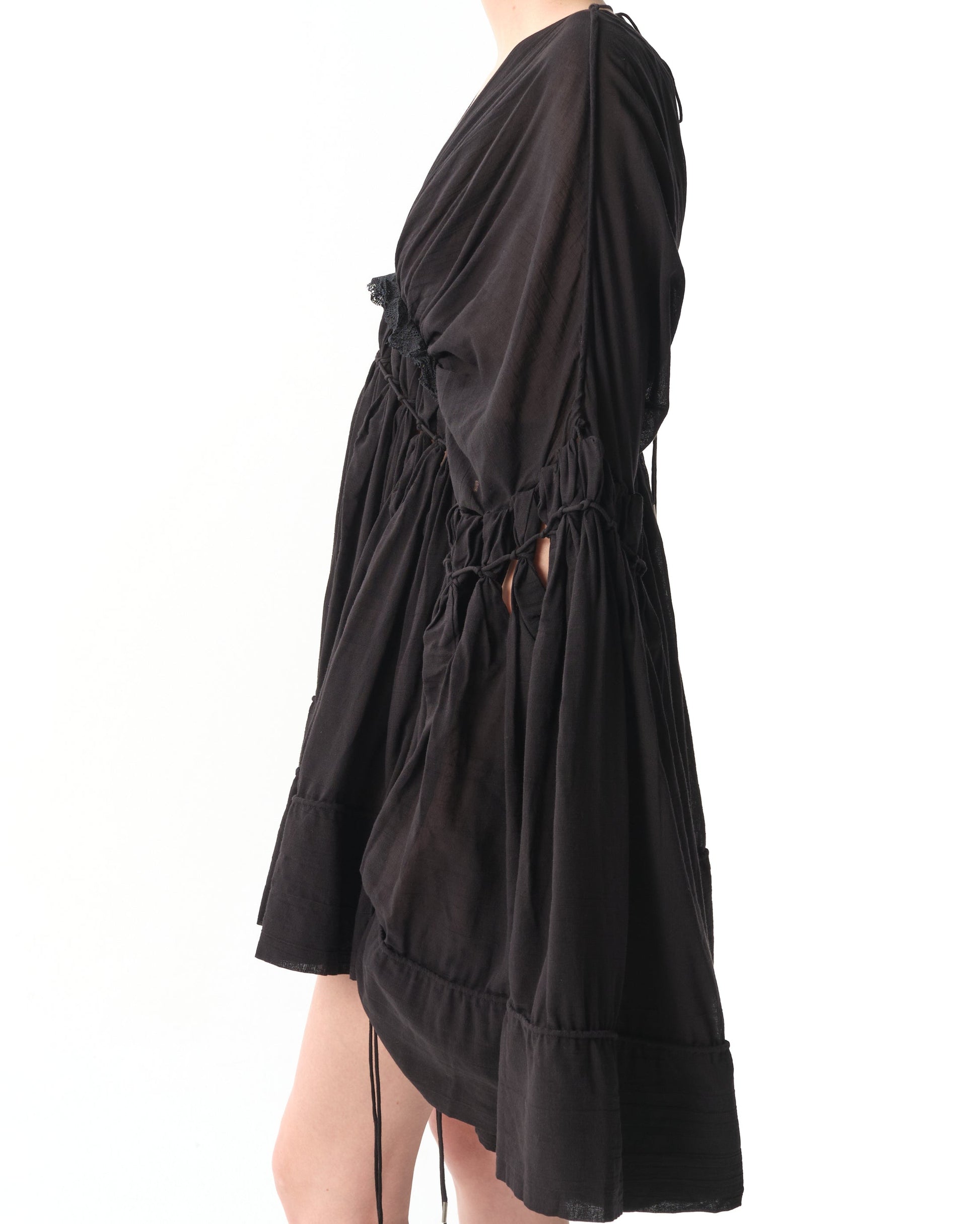 Fringe Cotton Muslin Mini Dress