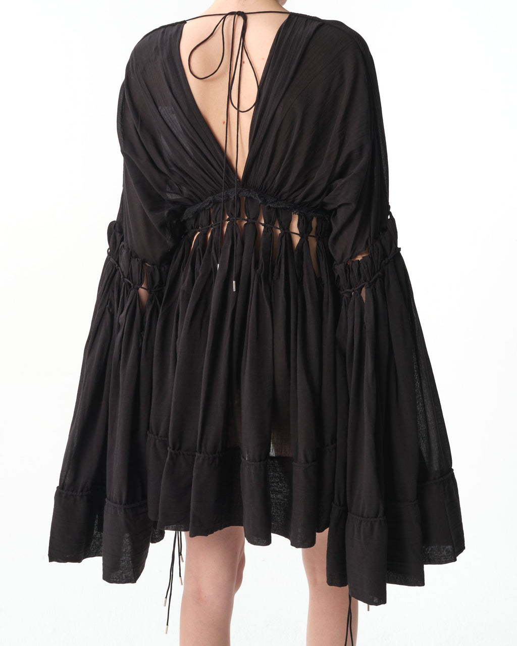 Fringe Cotton Muslin Mini Dress
