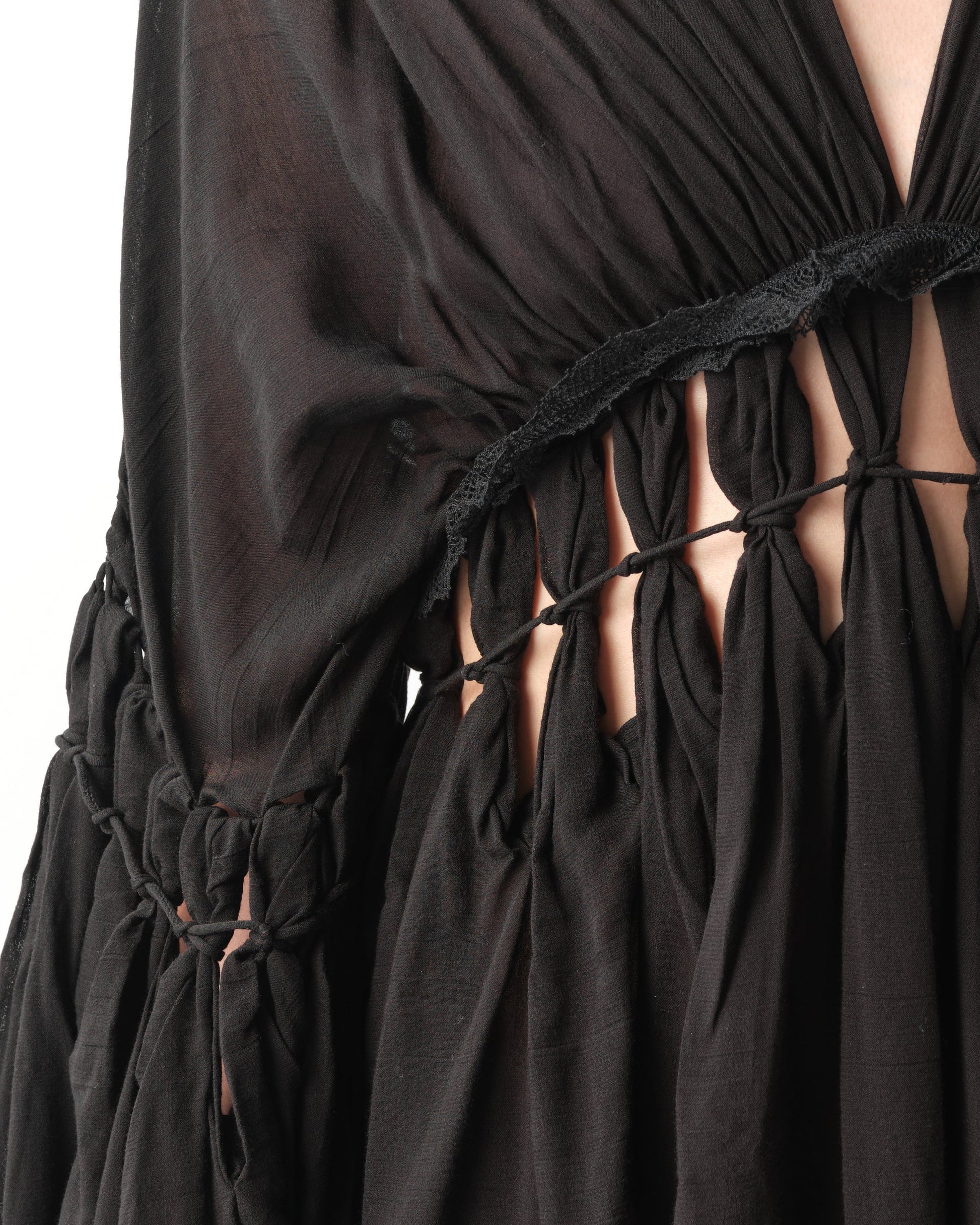 Fringe Cotton Muslin Mini Dress