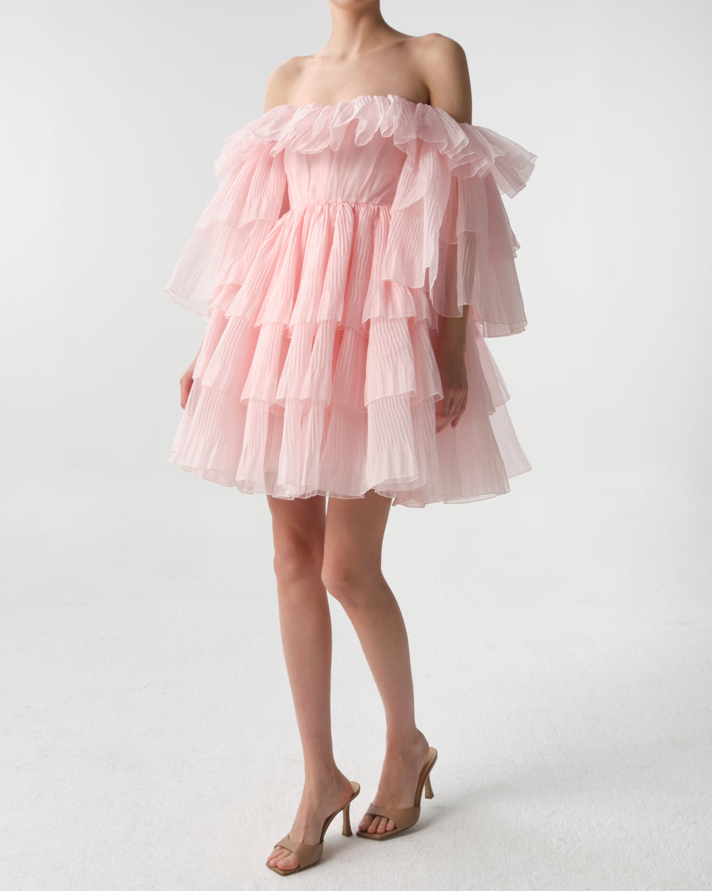 Ruffled Off-Shoulder Mini Dress