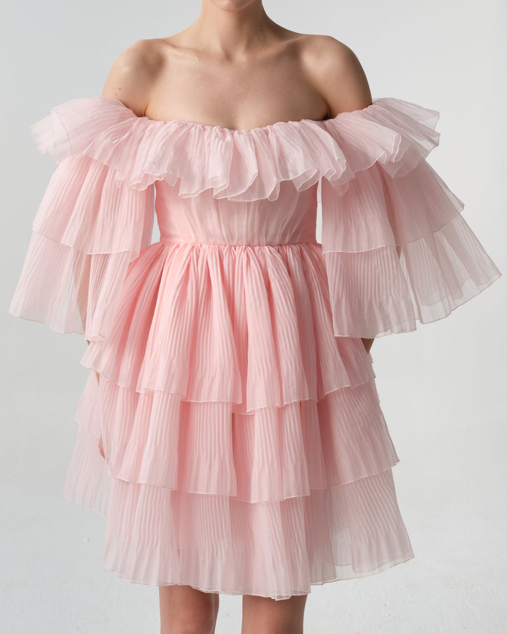 Ruffled Off-Shoulder Mini Dress