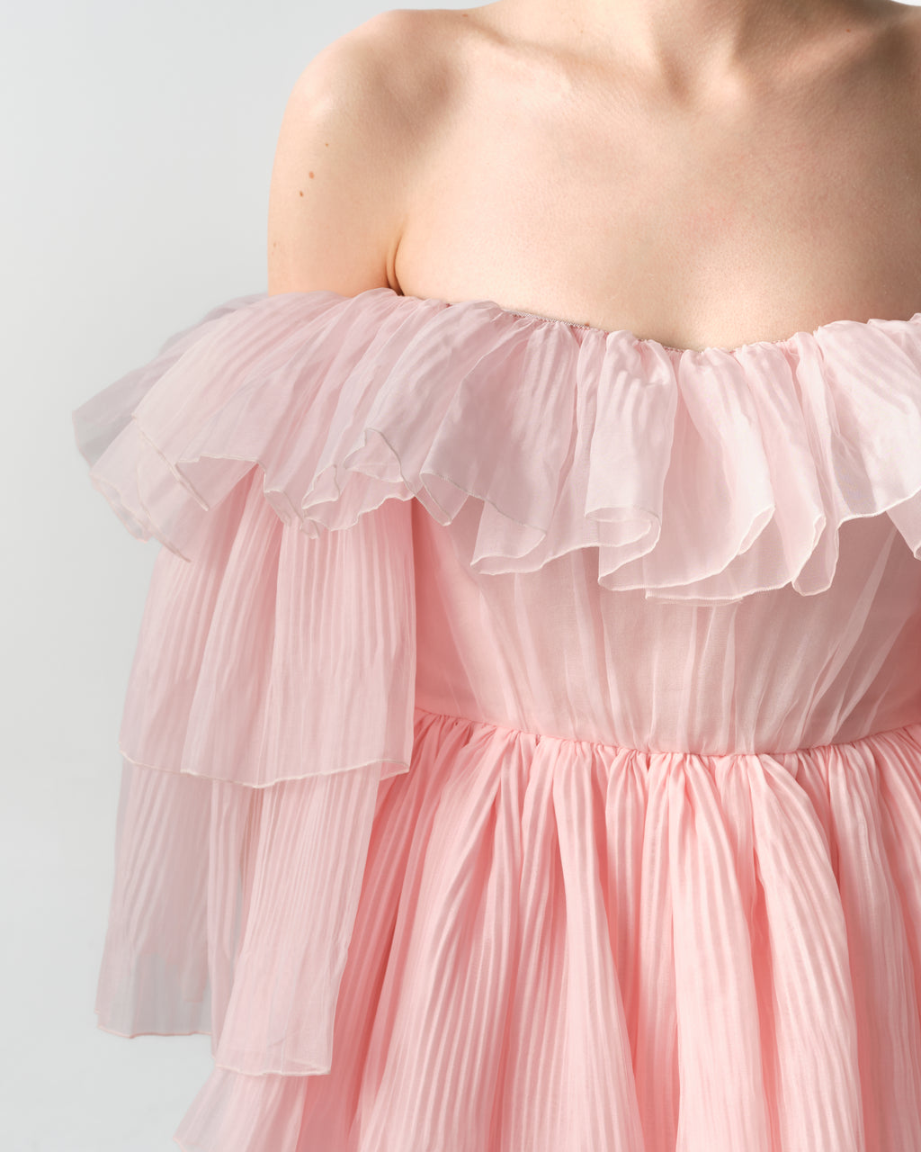 Ruffled Off-Shoulder Mini Dress