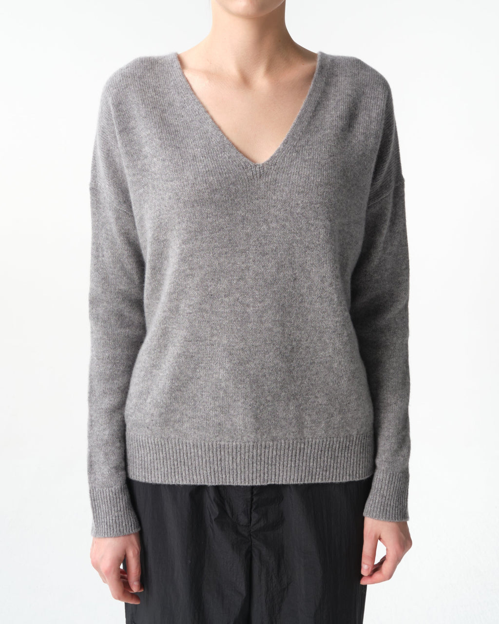 V-Neck Long Sleeve Cashmere Top