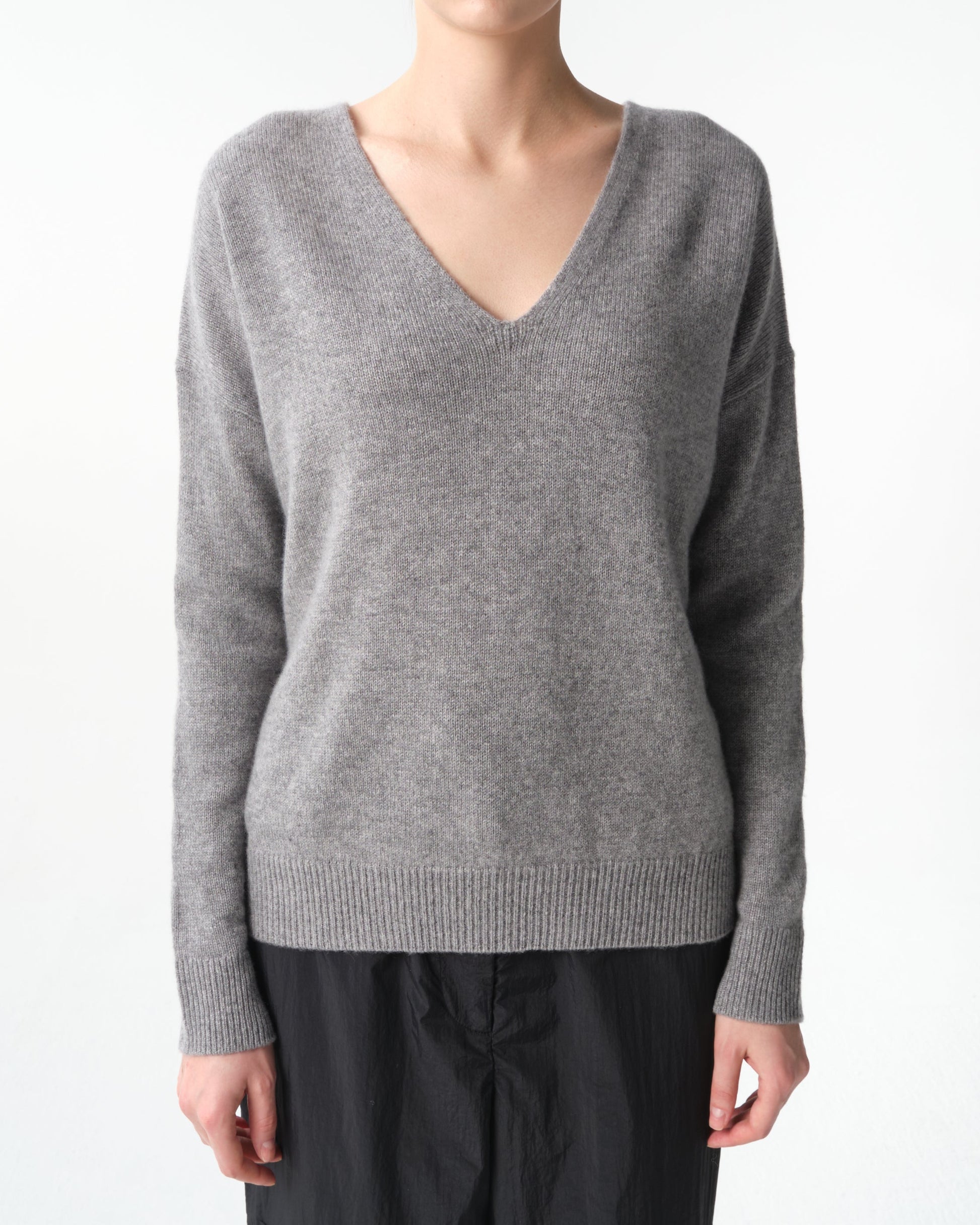 V-Neck Long Sleeve Cashmere Top