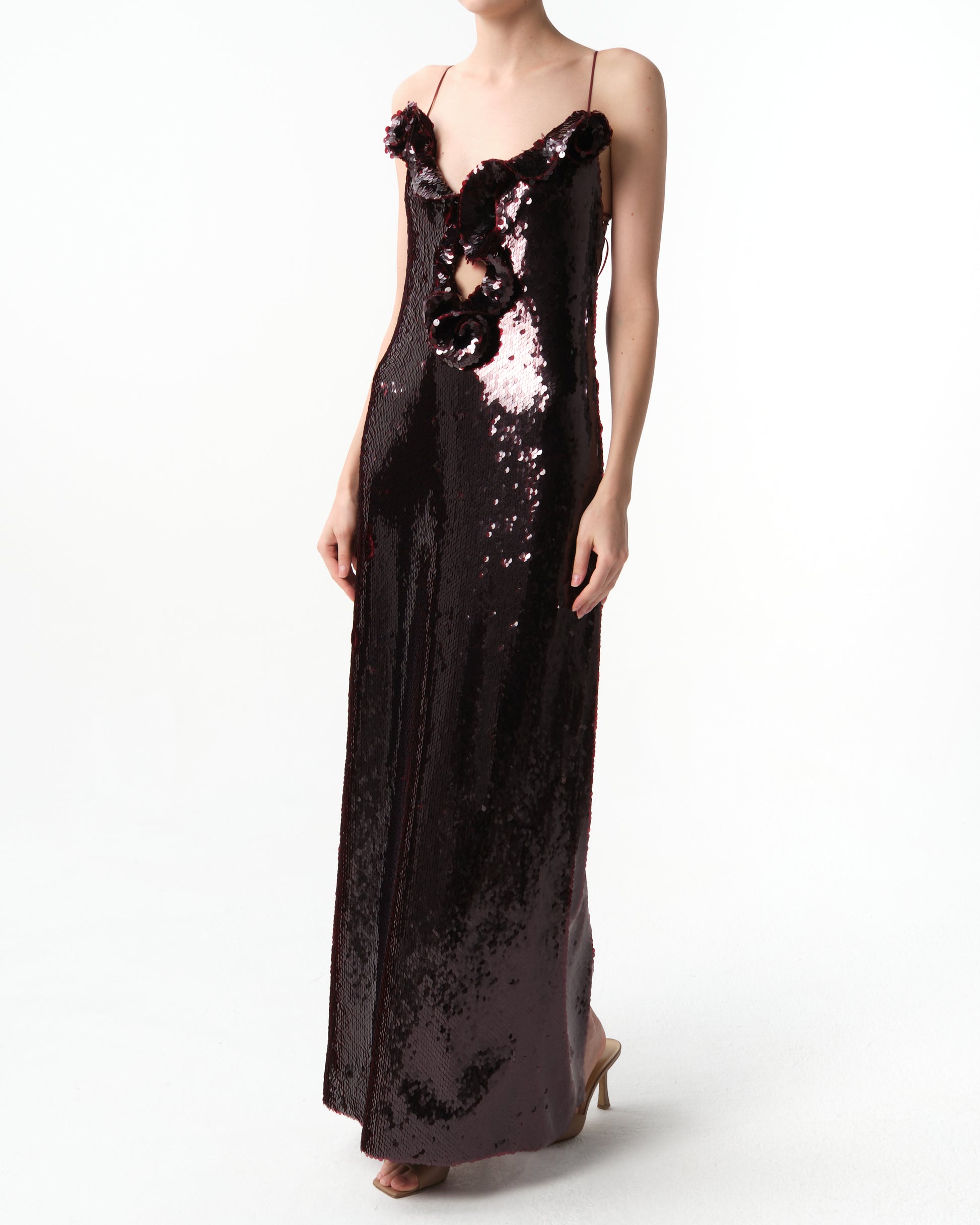Sequin-Embellished Maxi Dress