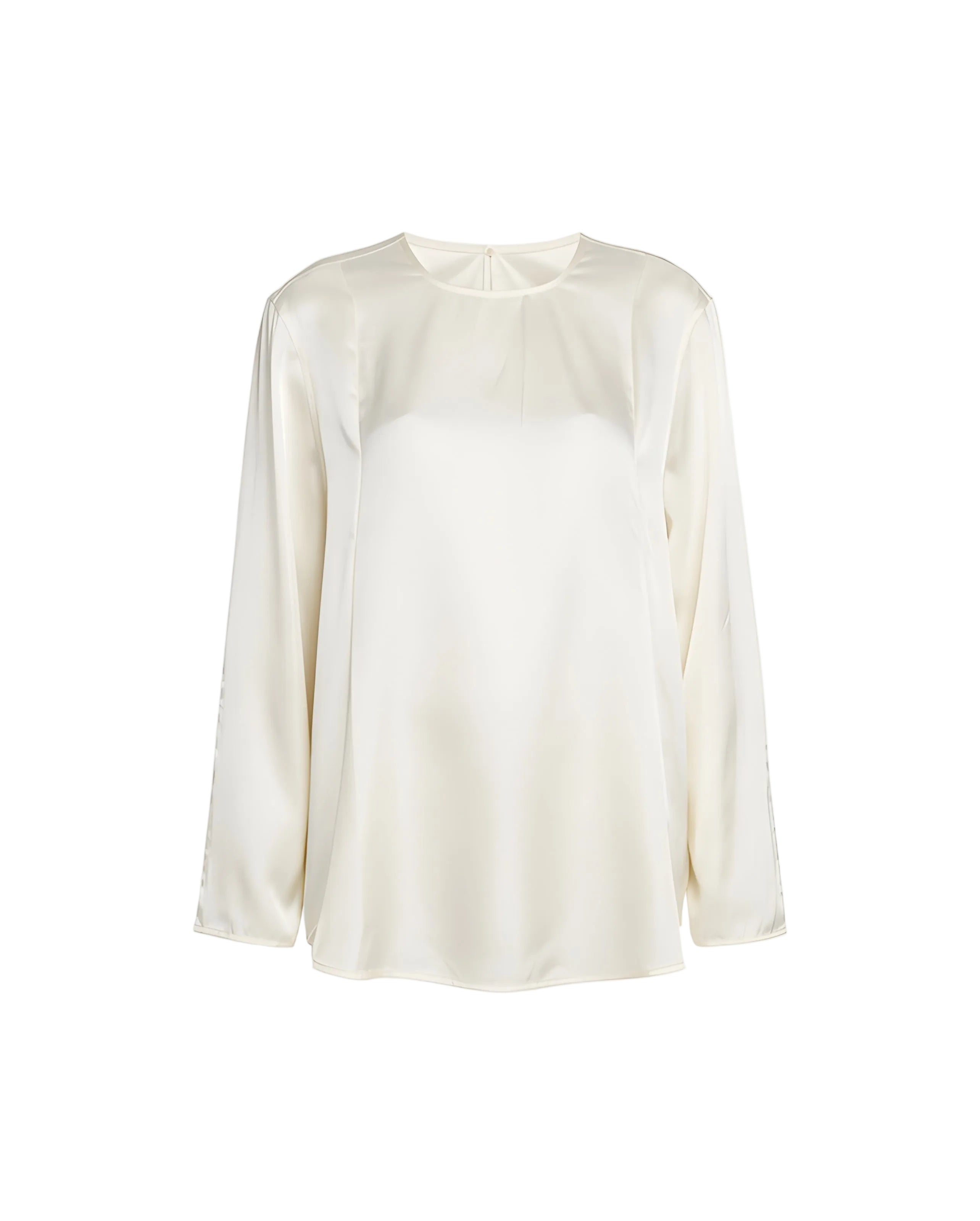 Adalyn Pleated Silk-Twill Top