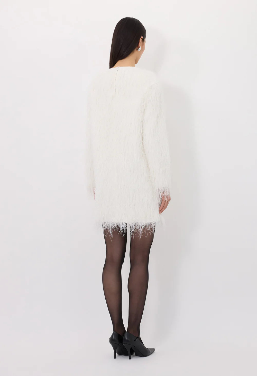 TINA Fringed fabric dress