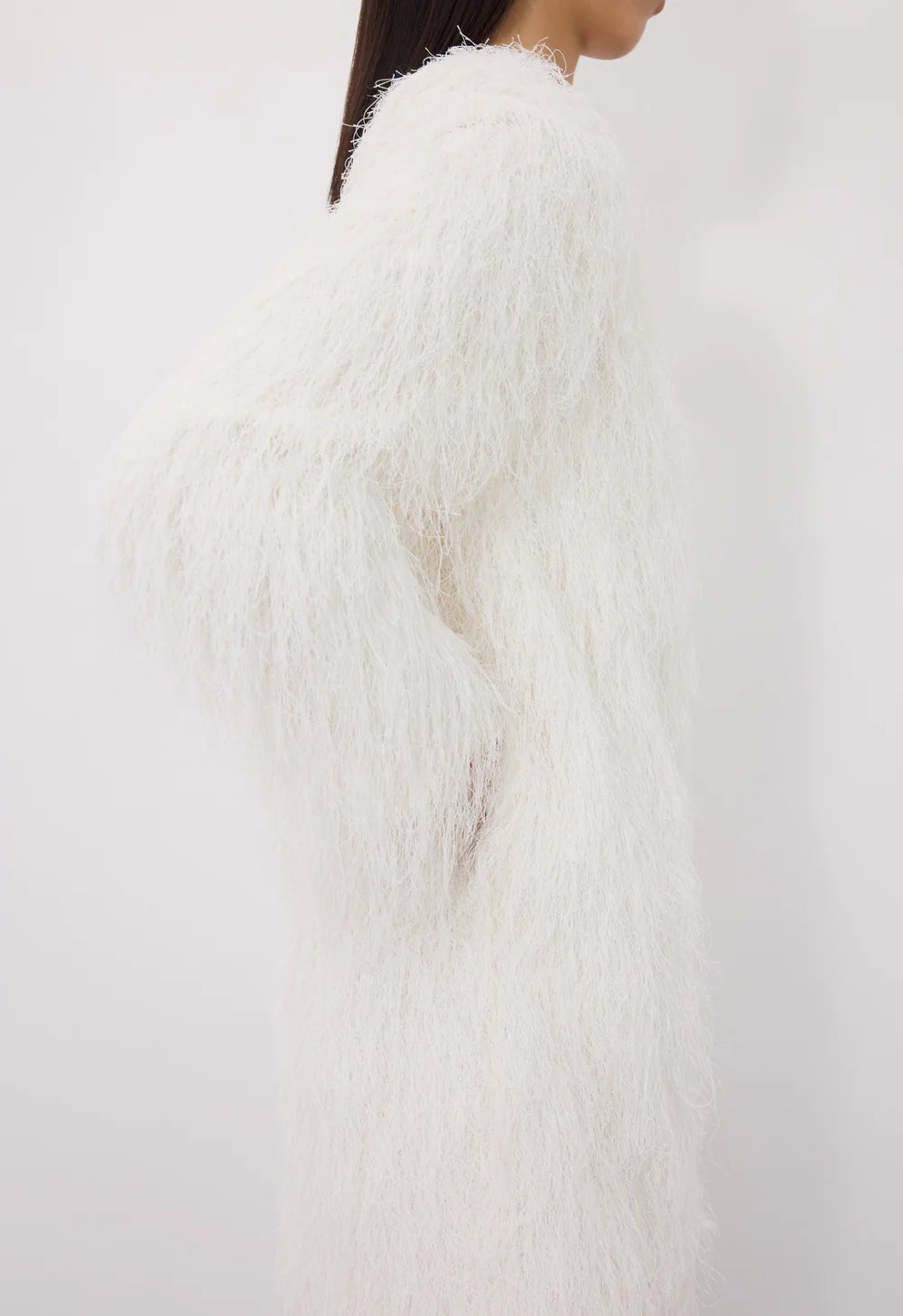 TINA Fringed fabric dress