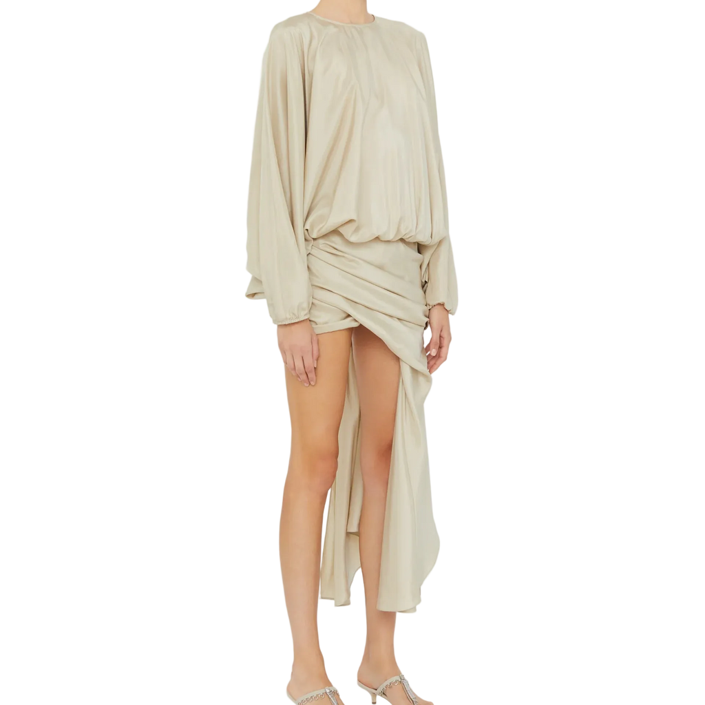 Draped Silk Dress