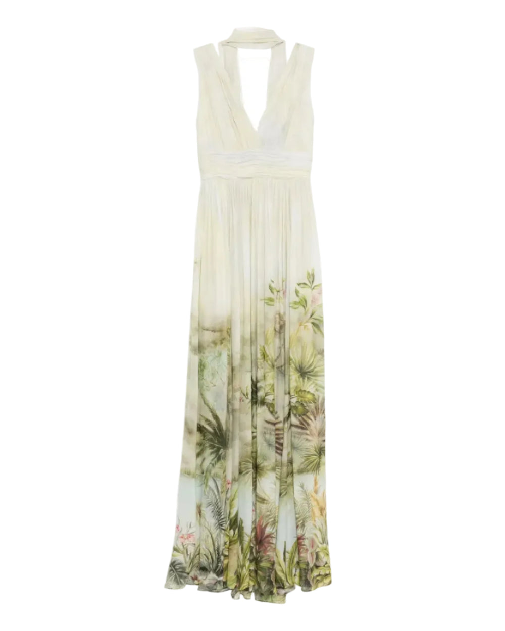 Printed Chiffon Long Dress