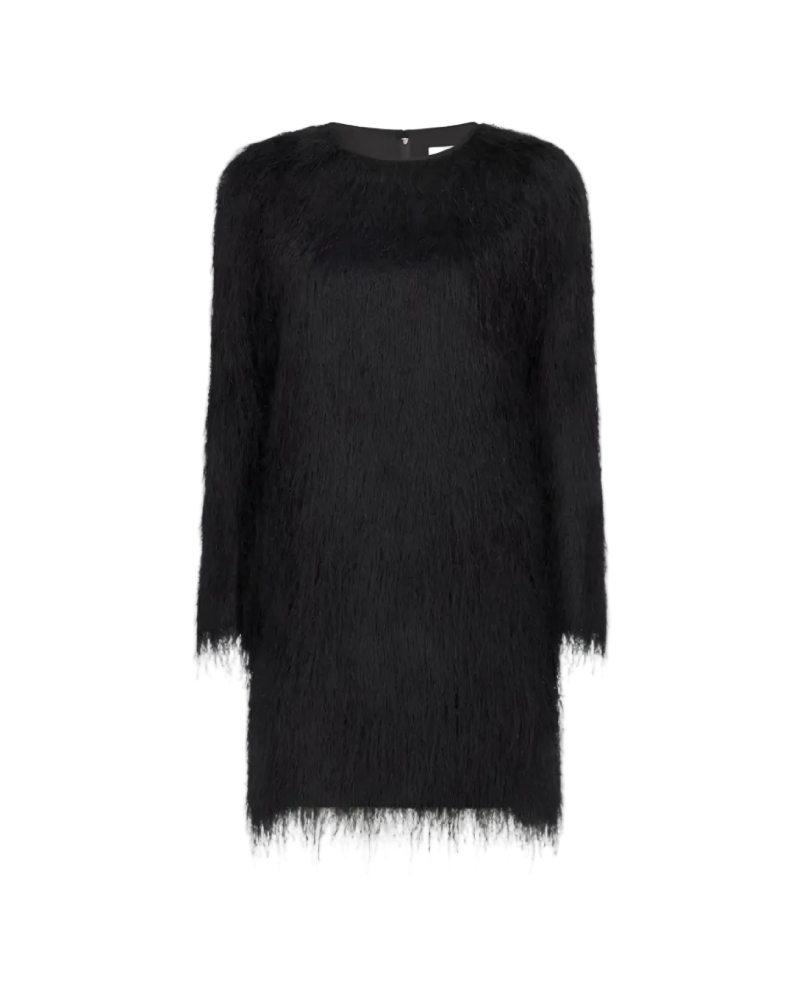 Tina Fringed Long-Sleeve Mini Dress