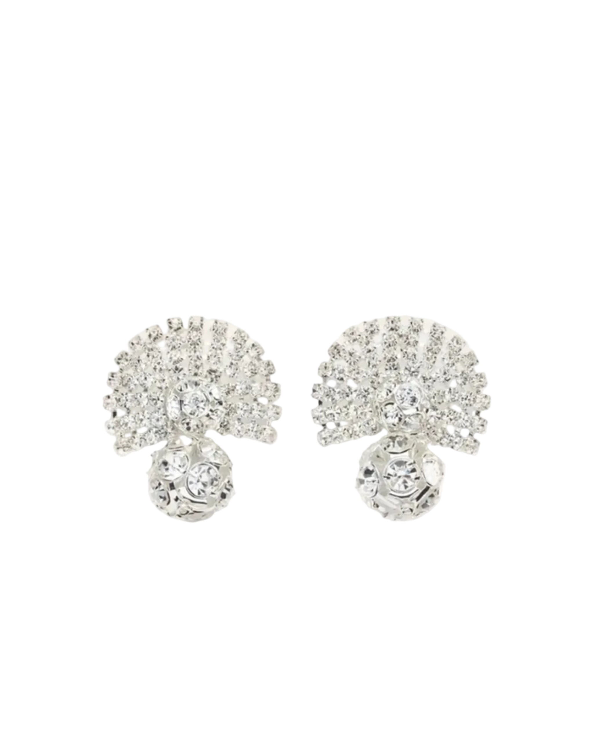 Fan-Shaped Crystal Earrings