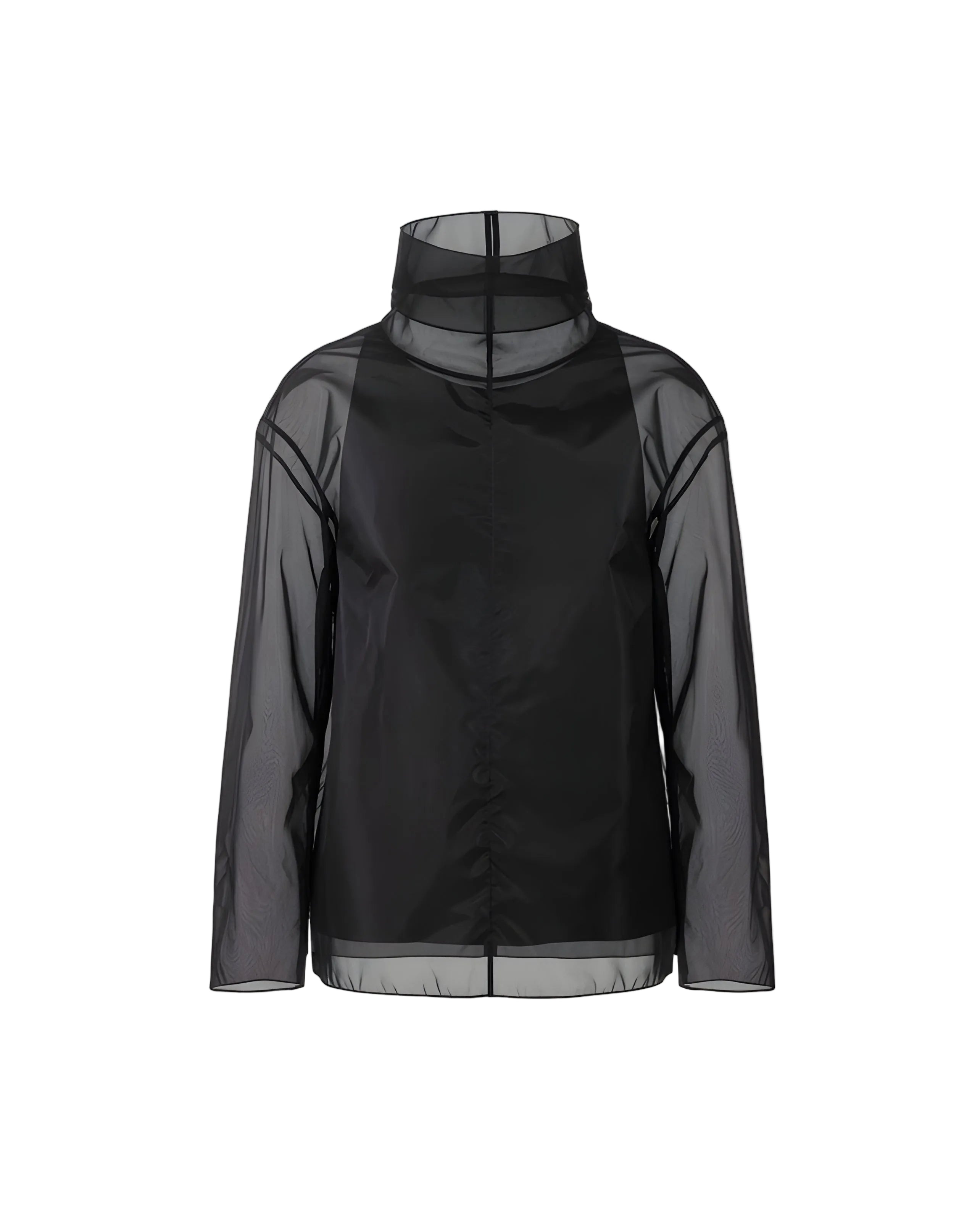 Sheer Technical Turtleneck Top