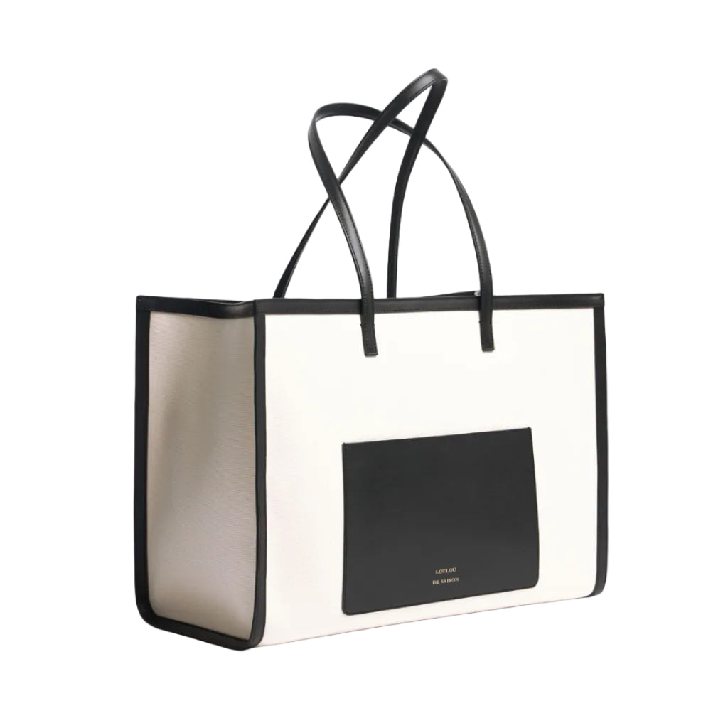 White/Black Monti Large Beach Tote