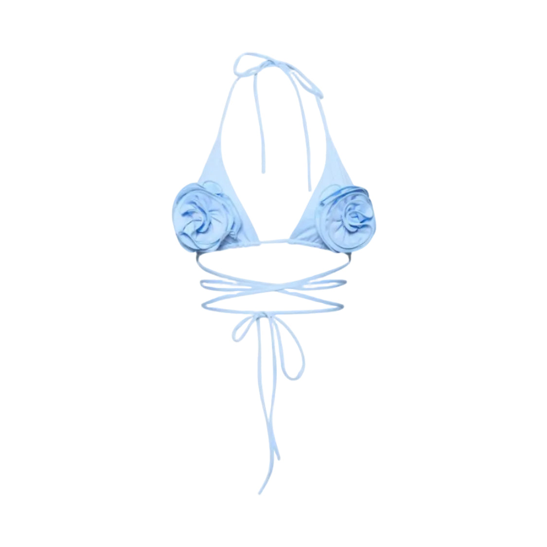 Triangle Bikini Top with Applied Roses