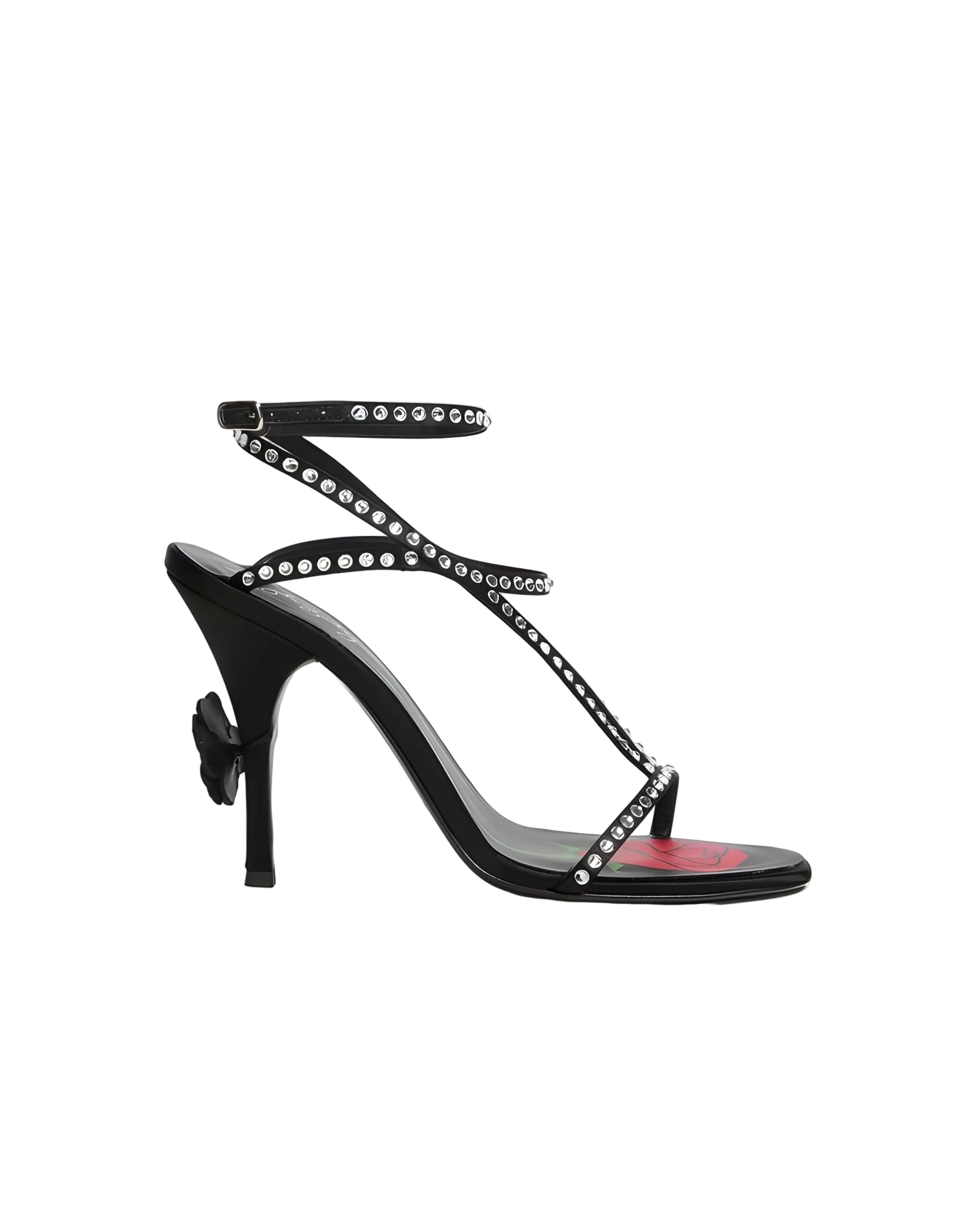 Crystal-Embellished Satin Sandals
