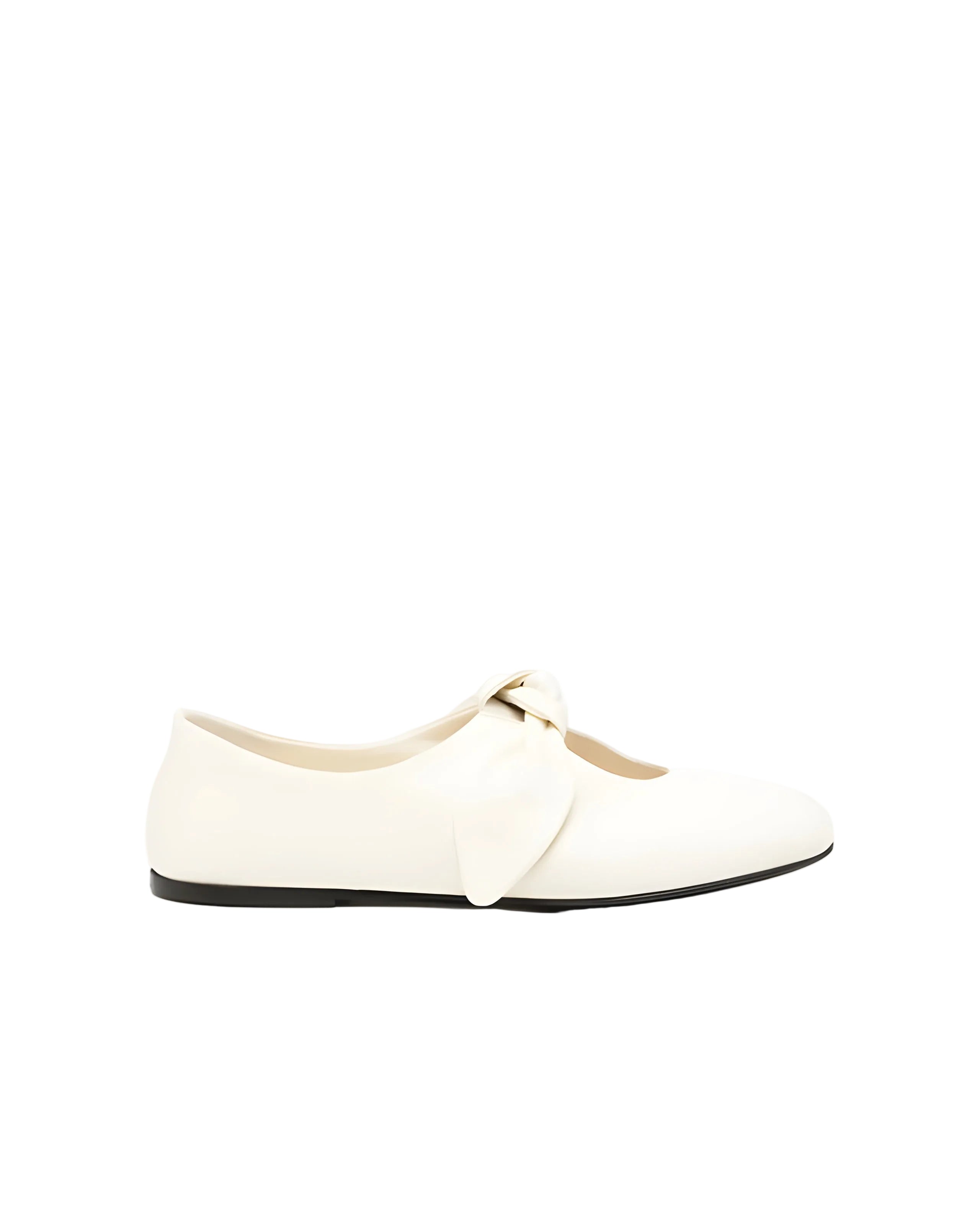 Bow-Detail Leather Flats