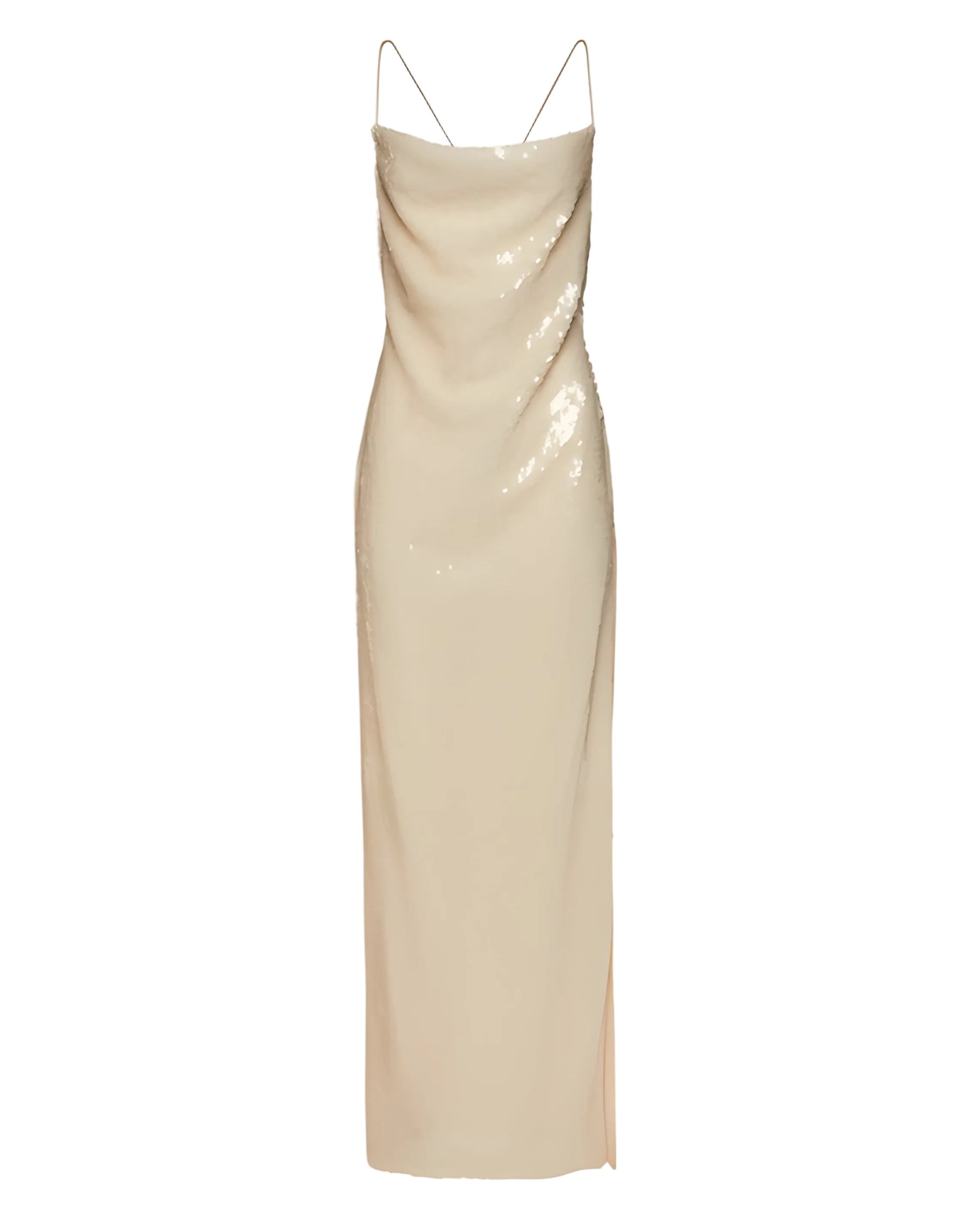 Sequined Open-Back Gown