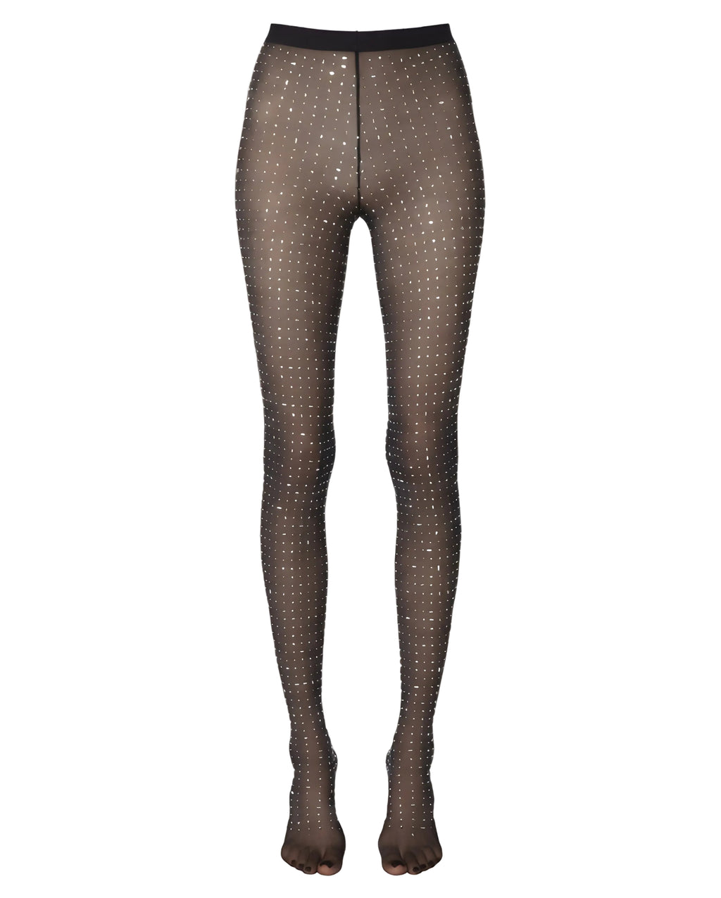 Black Crystal-Embellished Leggings