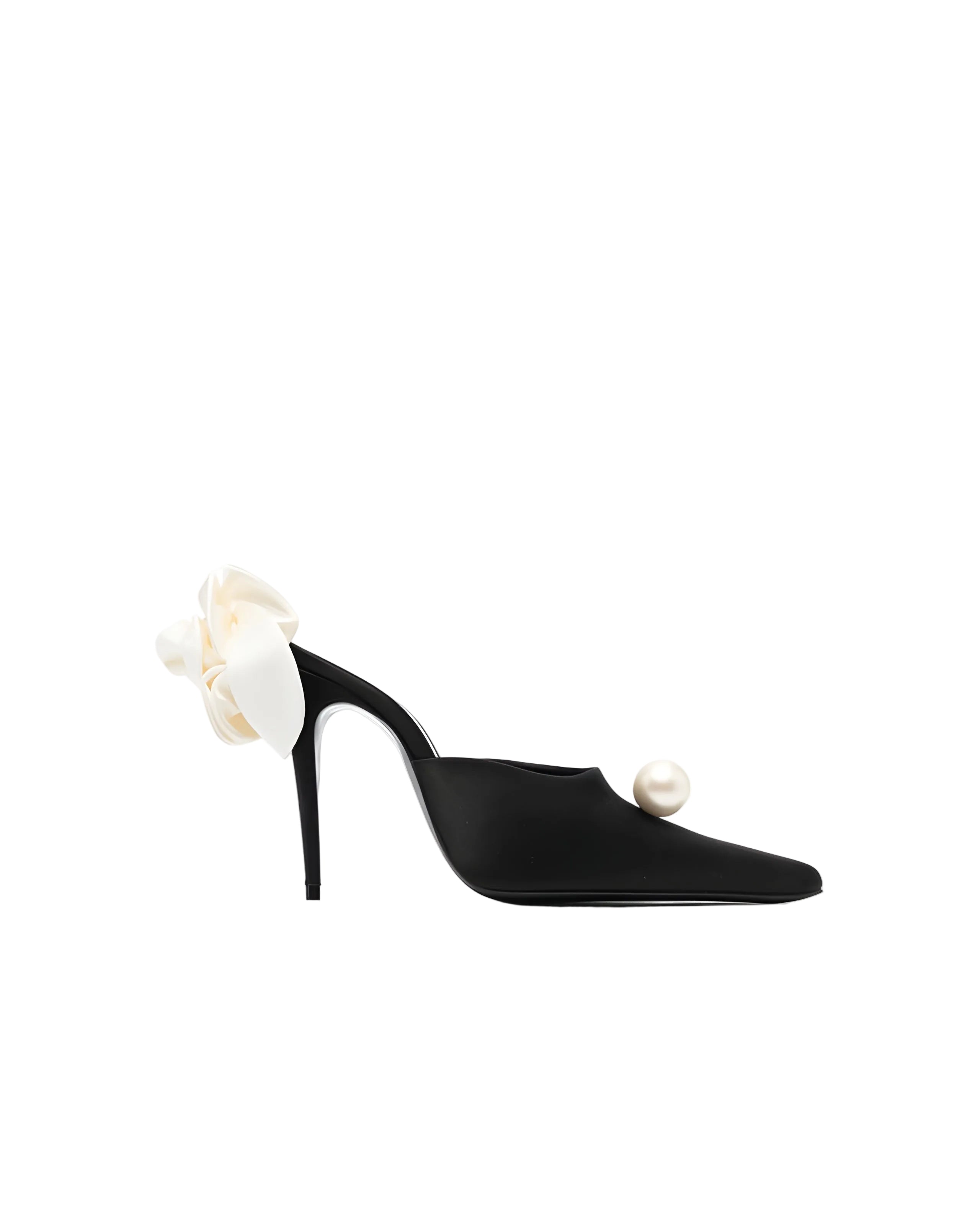 Faux-Pearl Embellished Mules