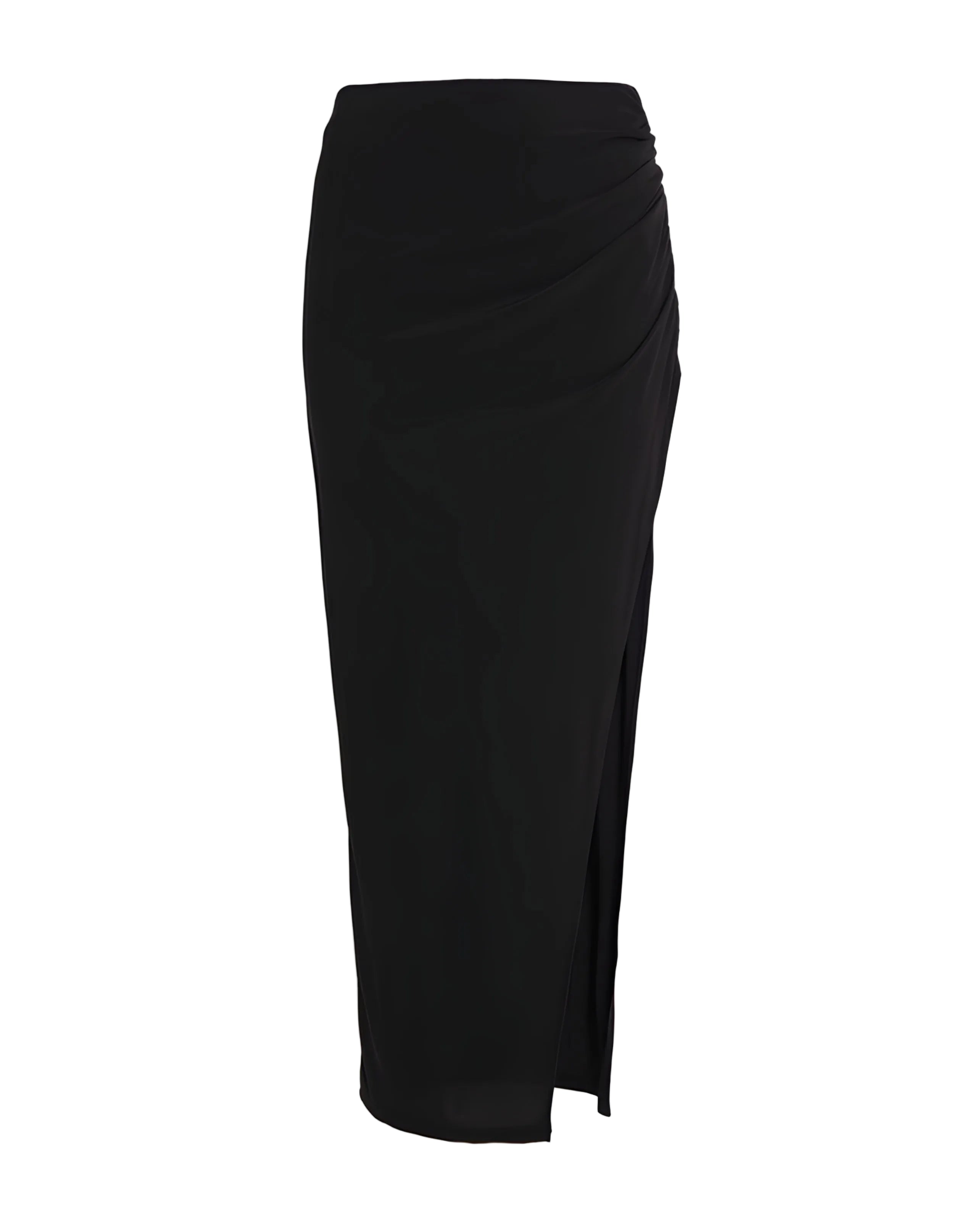 Asymmetric Draped Side-Slit Skirt