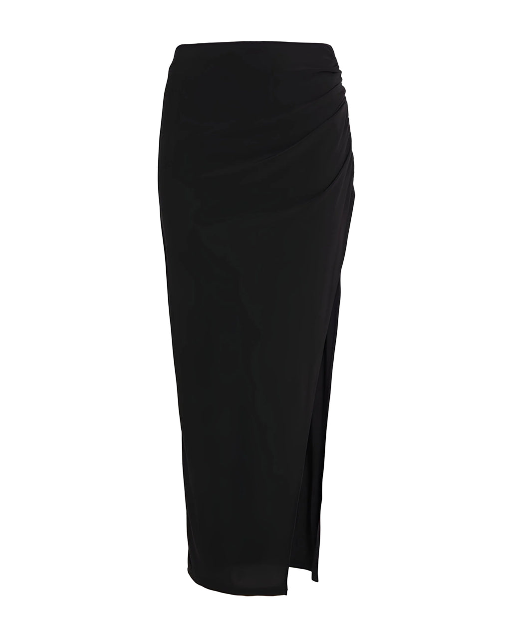 Asymmetric Draped Side-Slit Skirt