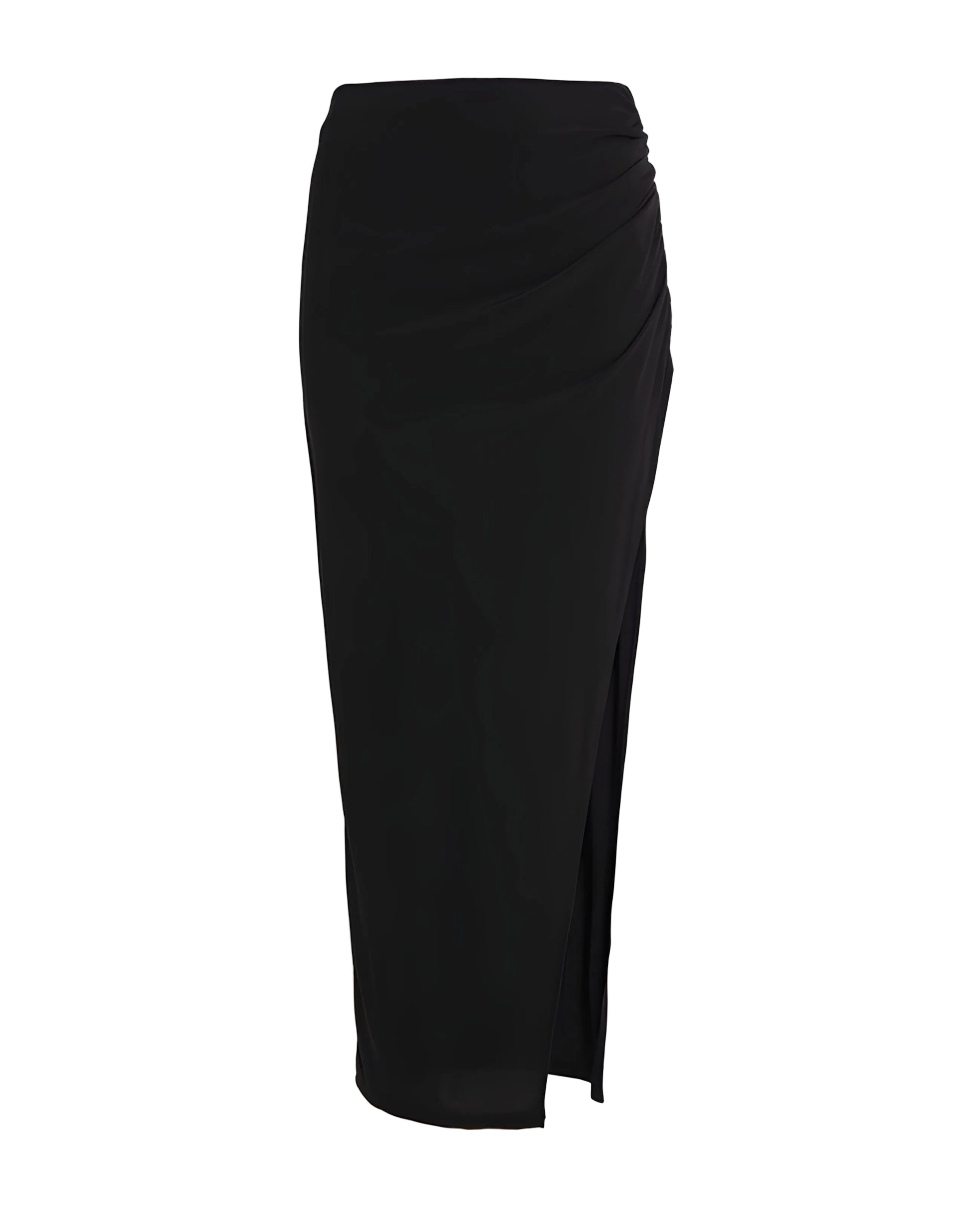 Asymmetric Draped Side-Slit Skirt