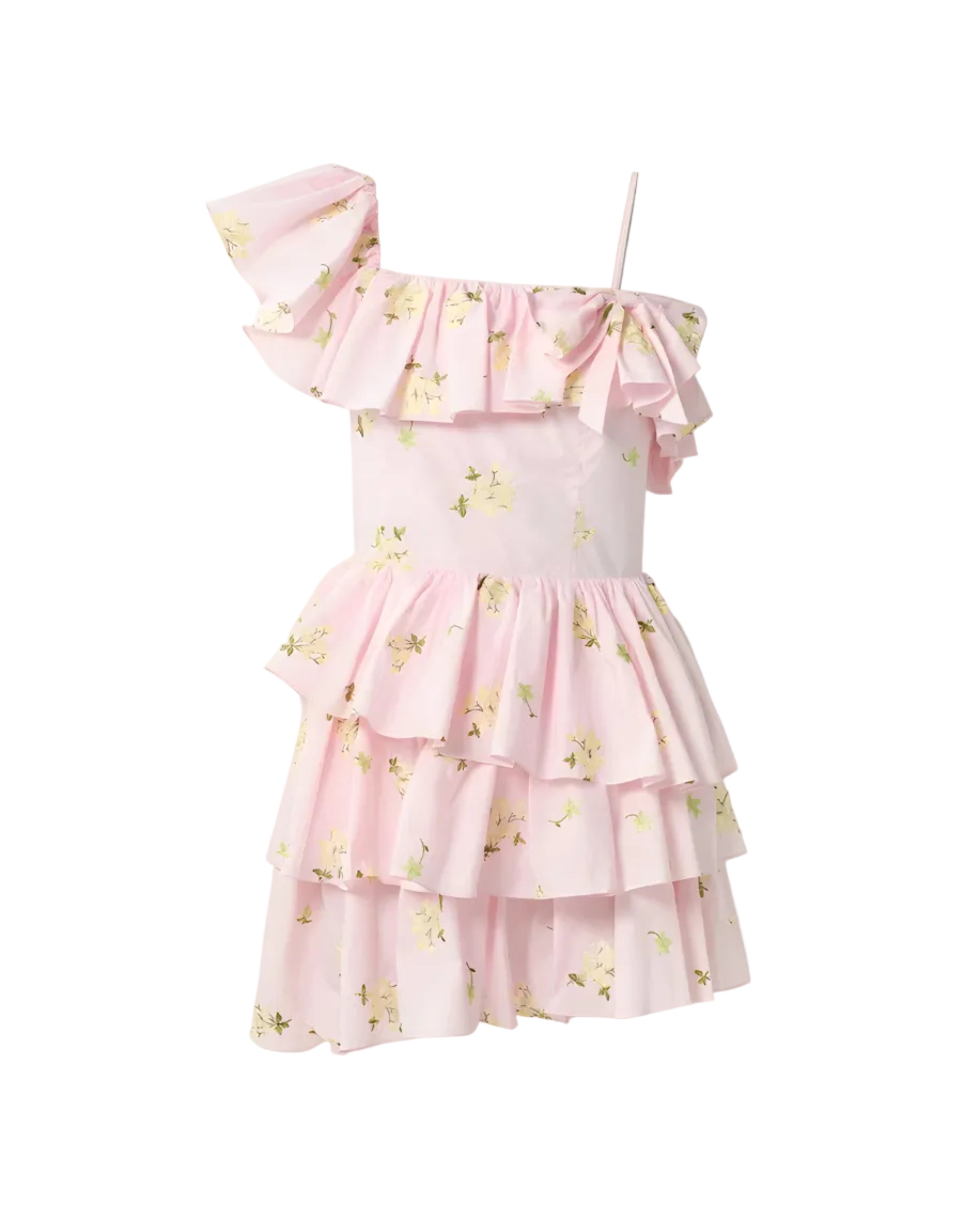 Asymmetric Floral Mini Dress