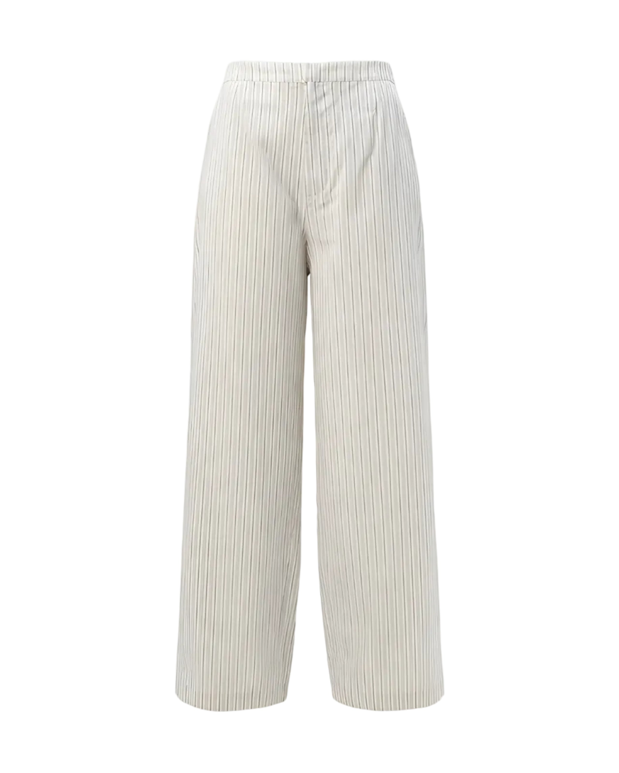 Luna Pinstripe Wide-Leg Pants