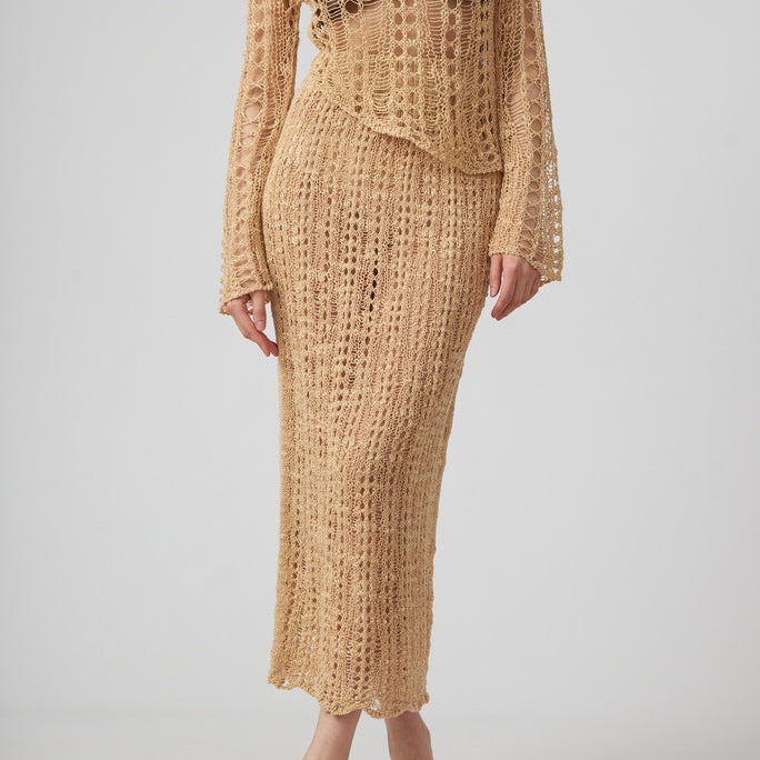 Dawson Crochet-Knit Midi Skirt
