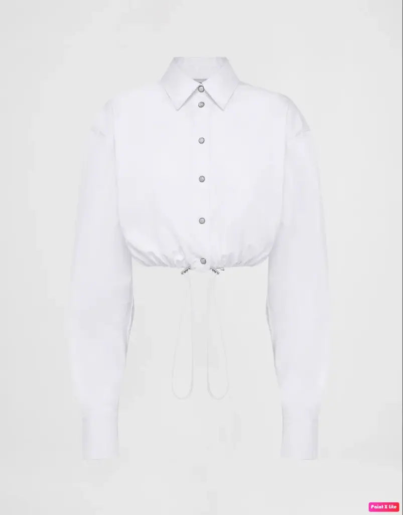 Del Core CROPPED SHIRT WITH DRAWSTRING ON the waist