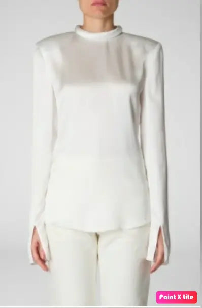LONGSLEEVED TOP WITH PADDED neckline detail