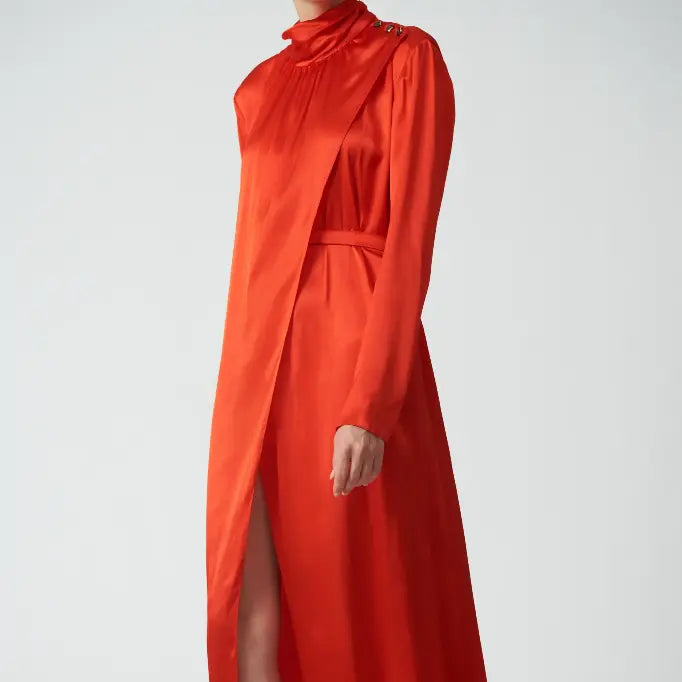 Satin Wrap Kaftan Gown