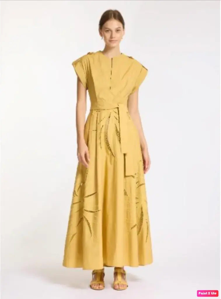 Cotton Embroidered Midi Dress