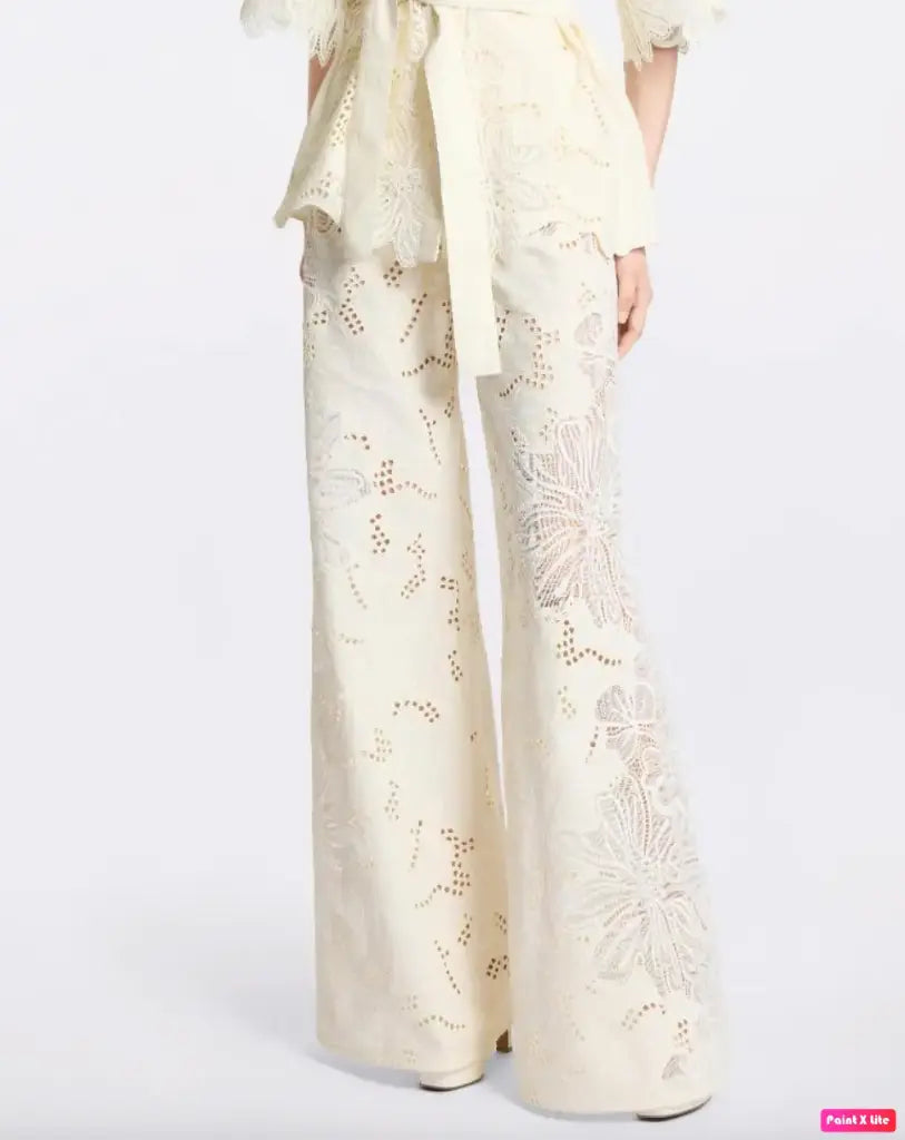 Elie Saab cotton embroidered pants