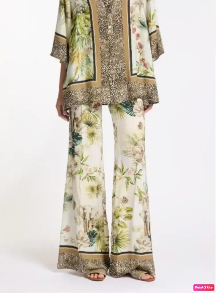Elie Saab Printed Chiffon Pant
