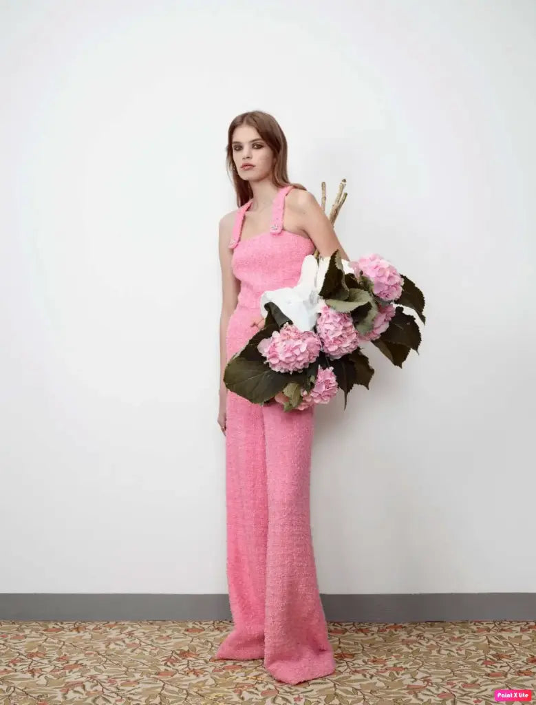 Kalmanovich tweed jumpsuit pink